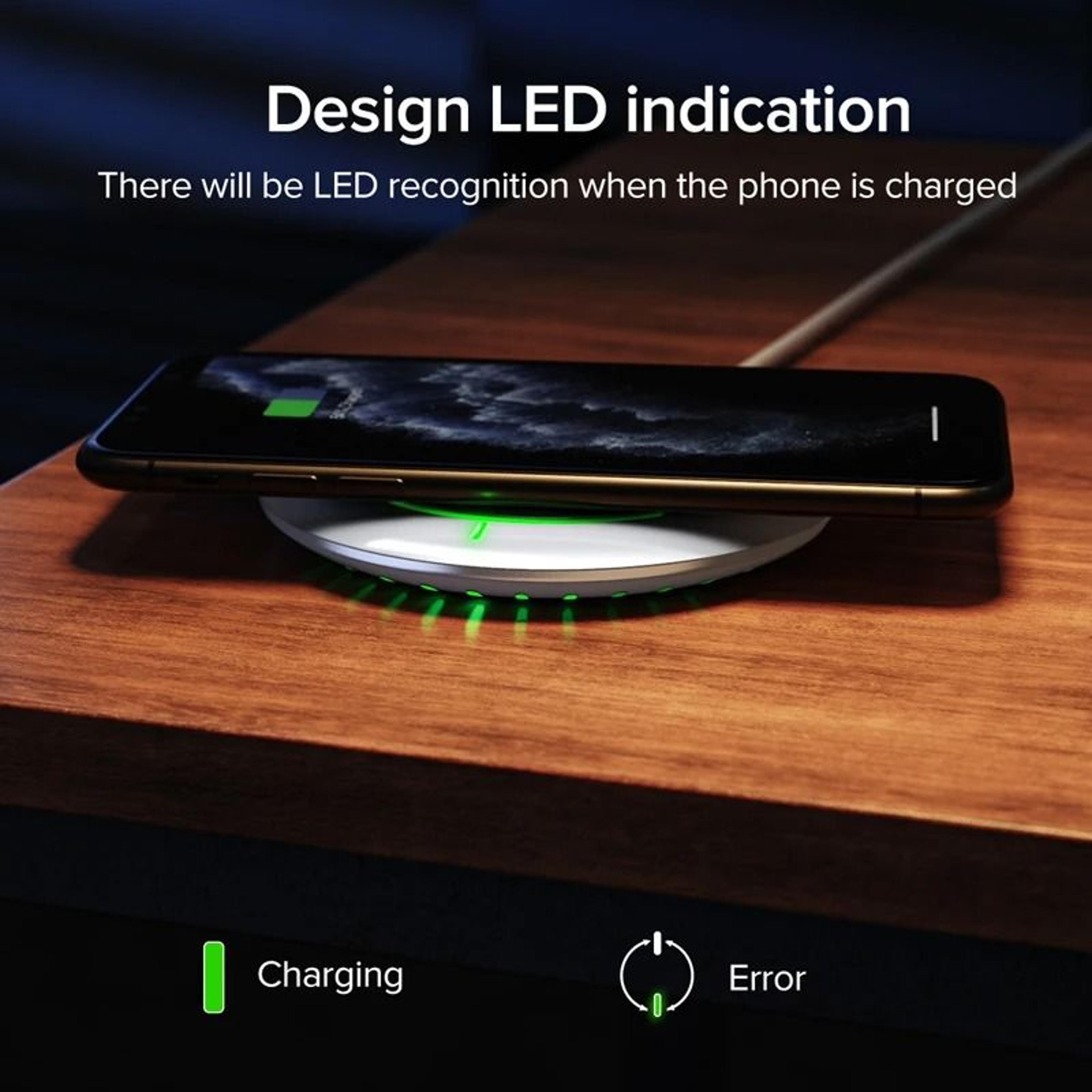 10W Qi Fast Wireless Charging Pad  UltraSlim Desktop Charger For IPhone  Samsung Galaxy 4