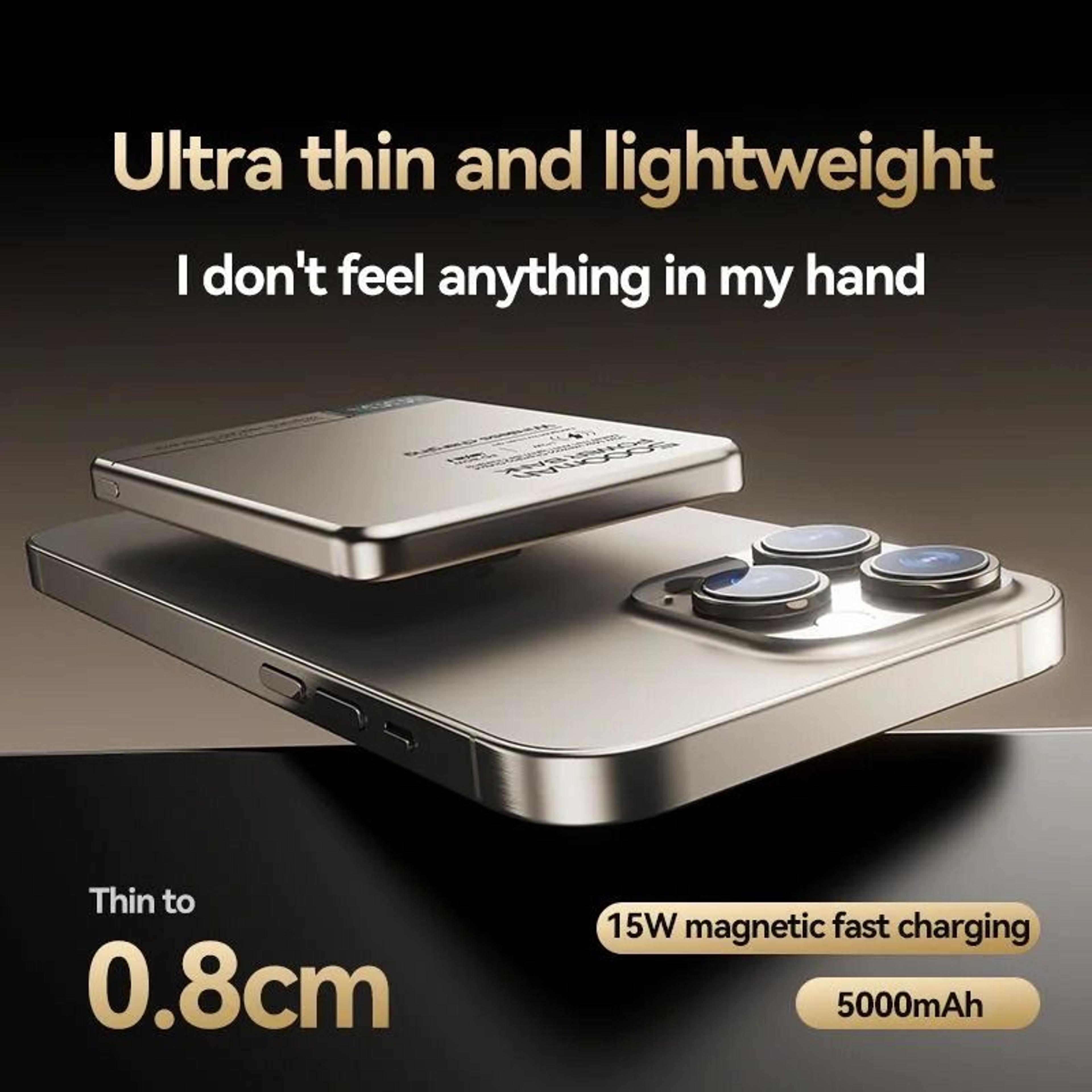 Slim Magnetic Wireless Power Bank  10000mAh Portable Fast Charging Battery For IPhone 1615141312 1