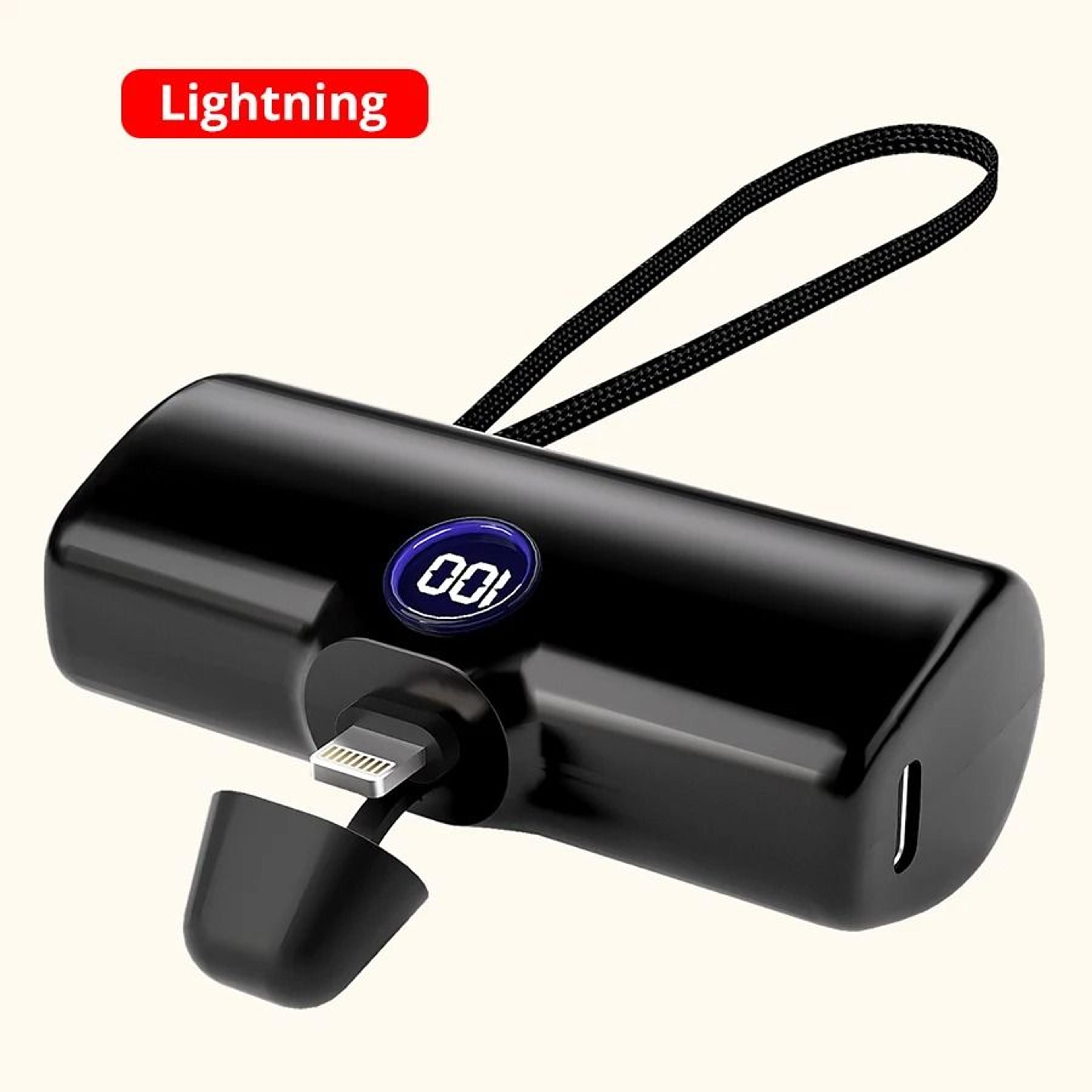 Integrated Mini Portable Power Bank  5000mAh Fast Charging External Battery For IPhone  Android 12