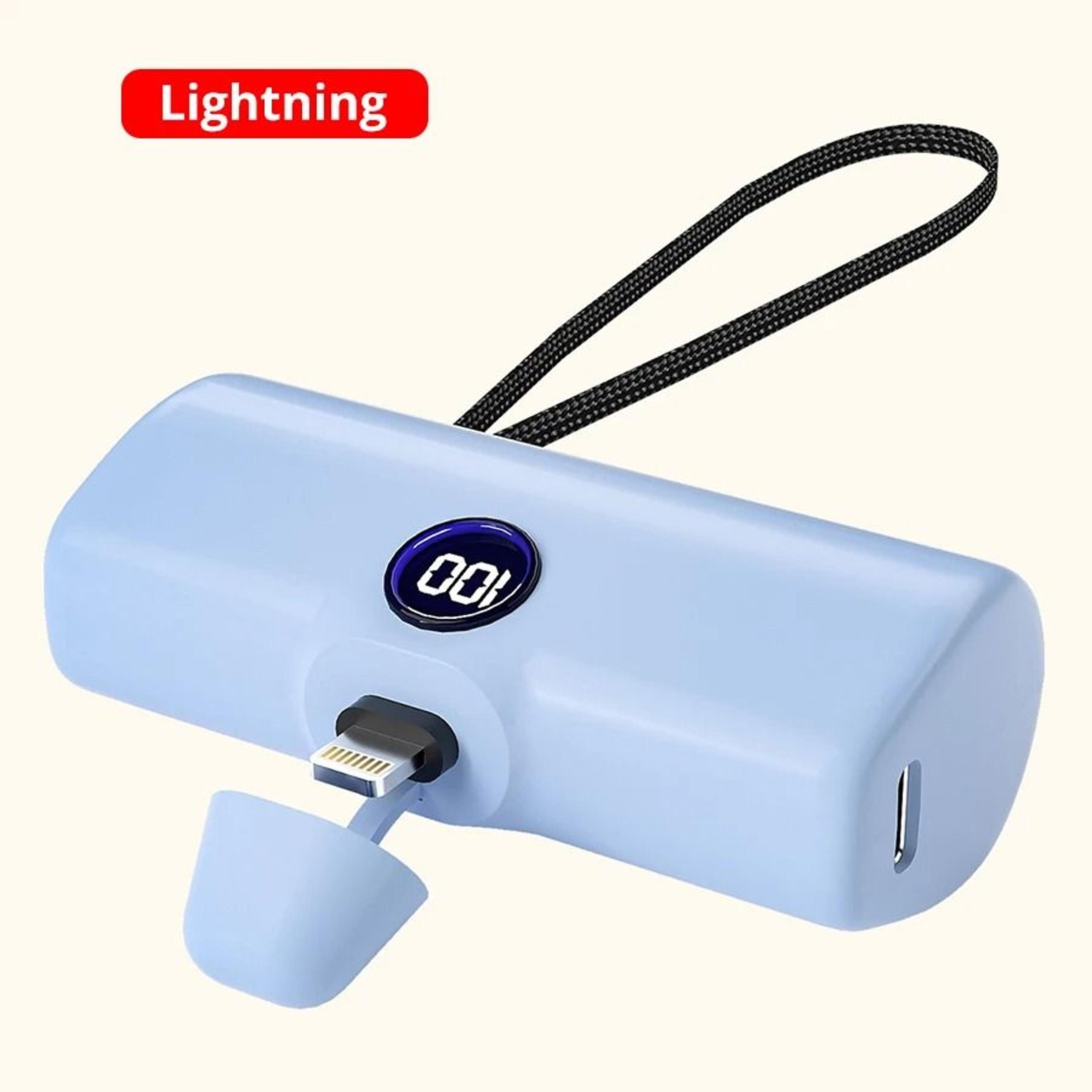 Integrated Mini Portable Power Bank  5000mAh Fast Charging External Battery For IPhone  Android 13