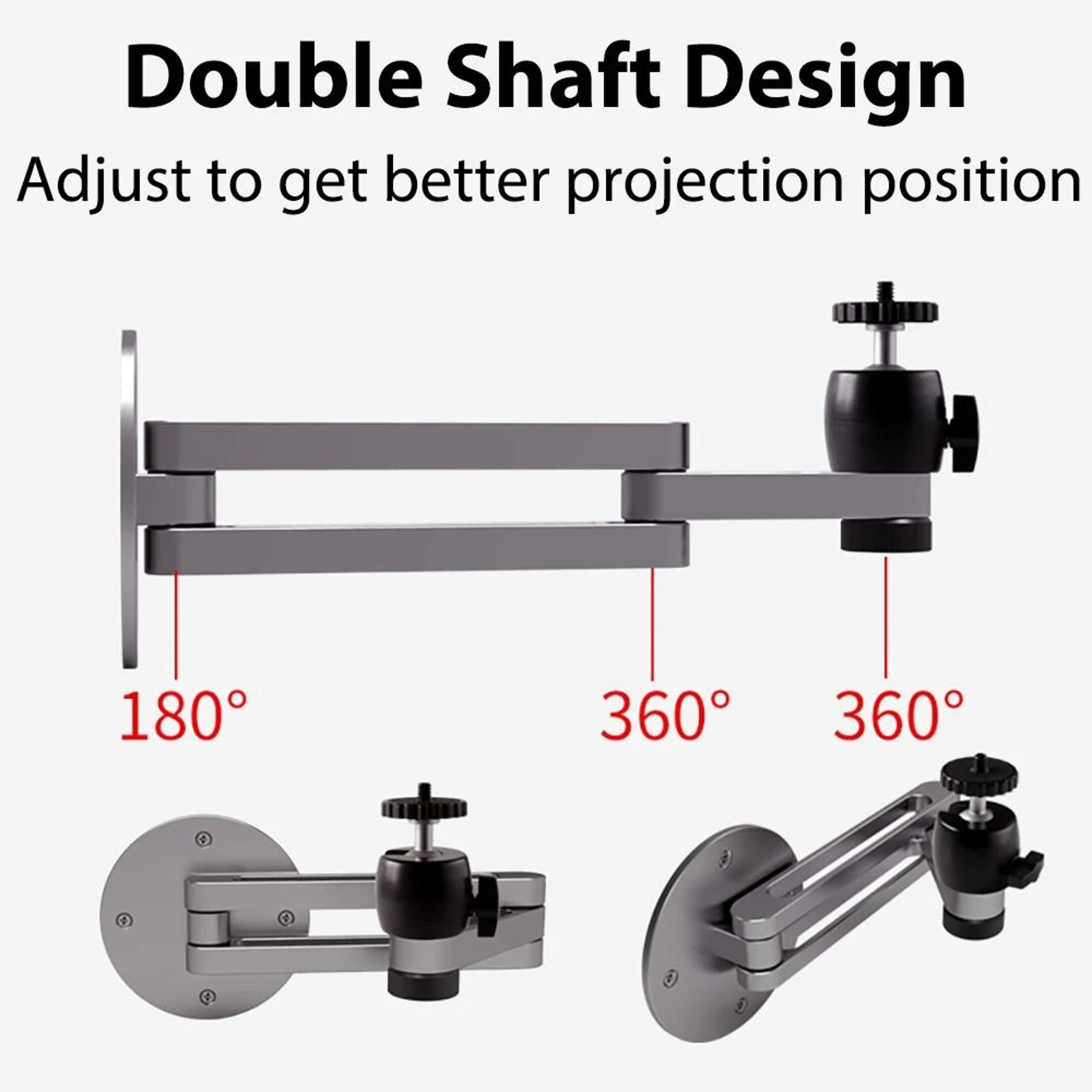 Foldable Projector Wall Mount  Durable Aluminum Alloy Adjustable Stand With 14 Thread Ball Head 1