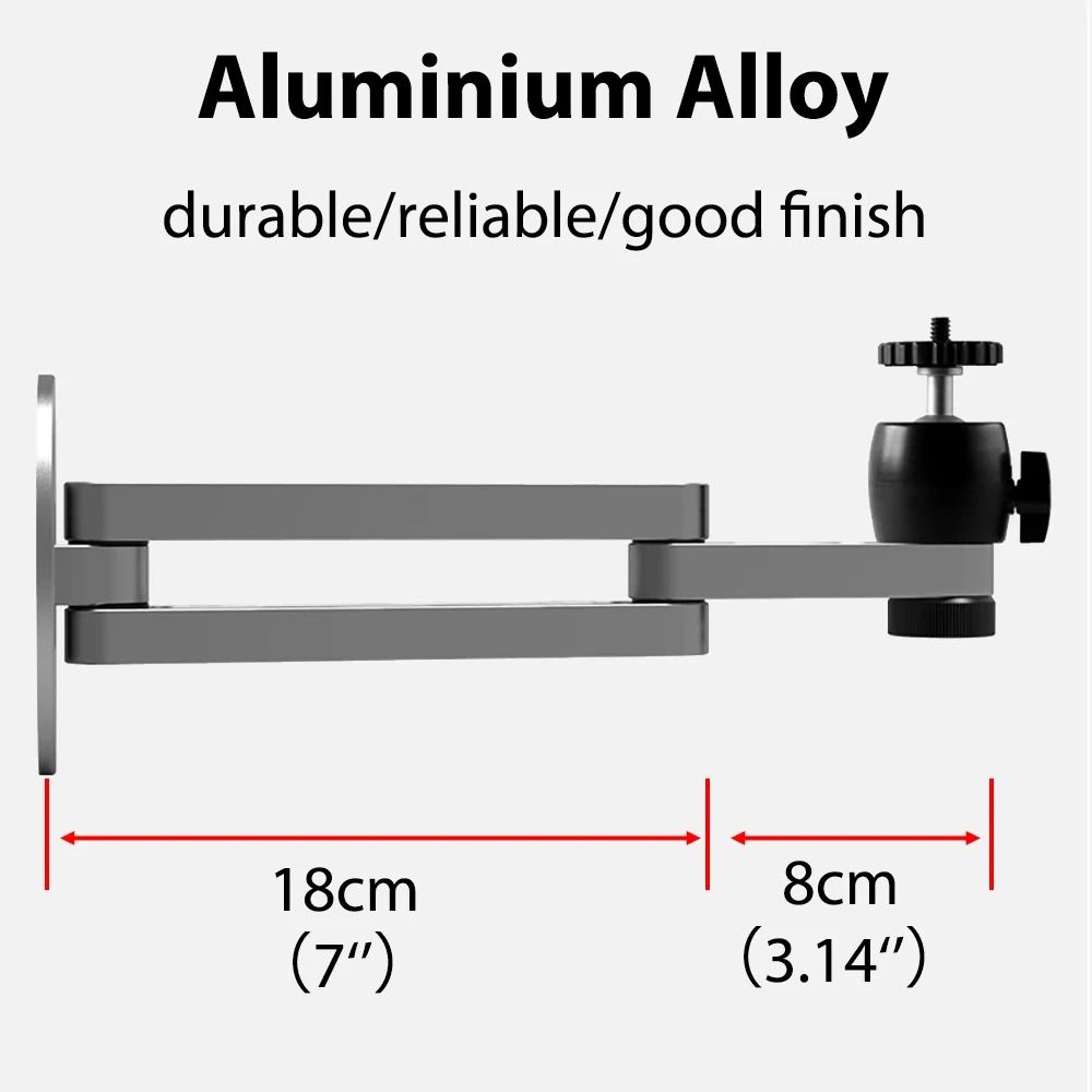 Foldable Projector Wall Mount  Durable Aluminum Alloy Adjustable Stand With 14 Thread Ball Head 3