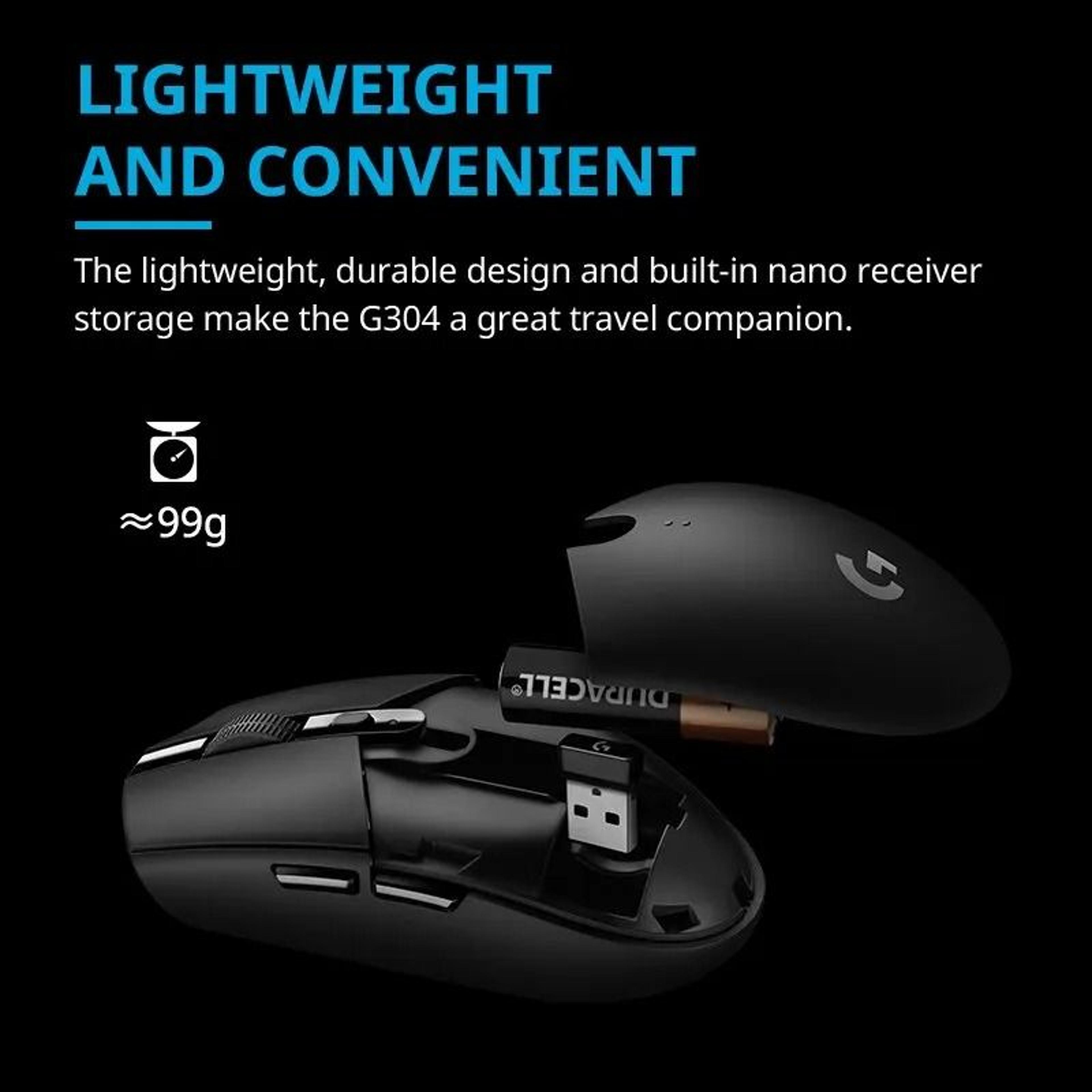 Logitech G304 LIGHTSPEED Wireless Gaming Mouse  12000 DPI HERO Sensor  6 Programmable Buttons 1