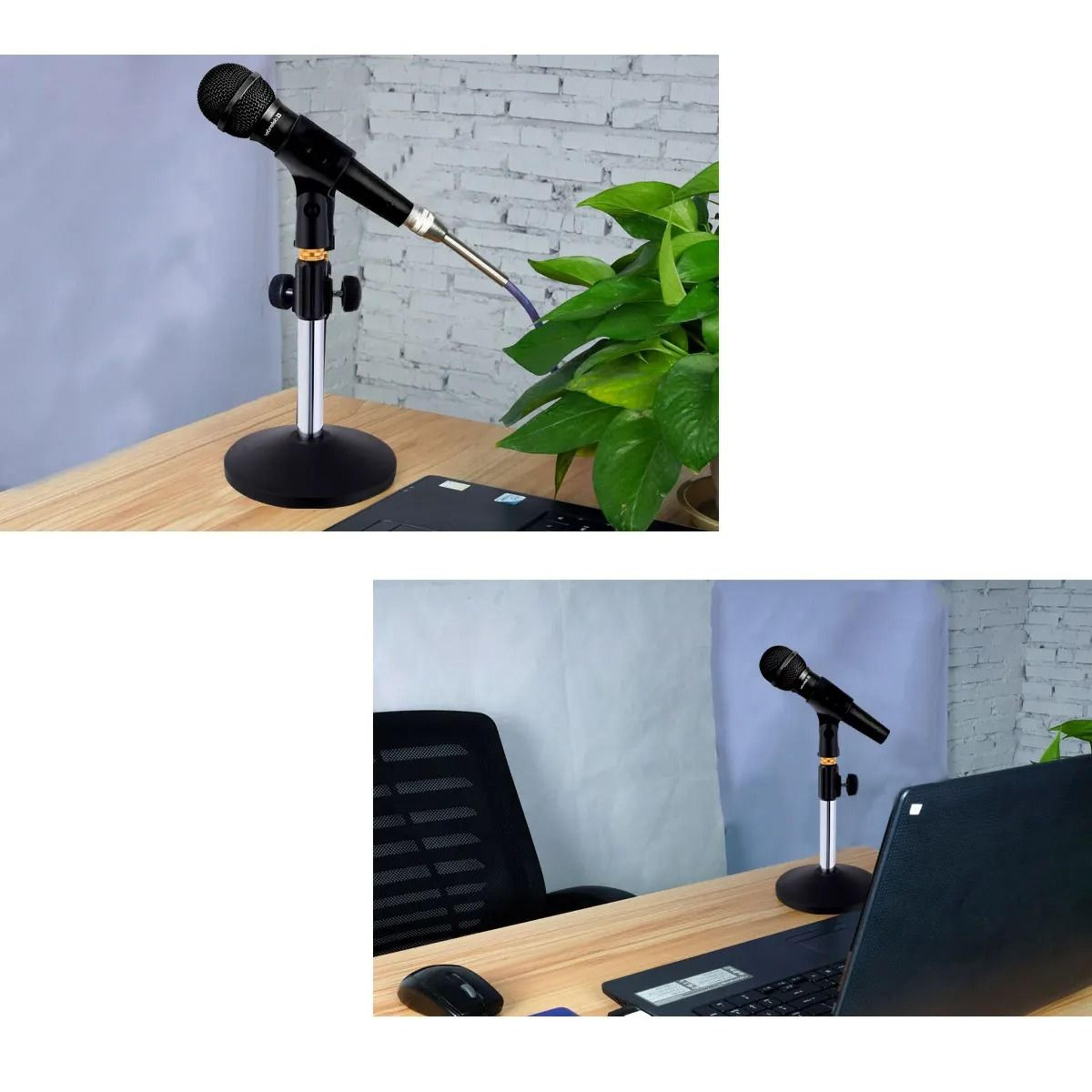 Universal Adjustable Desktop Microphone Stand  Portable Pedestal Mic Holder For Speeches  Live Stre 1