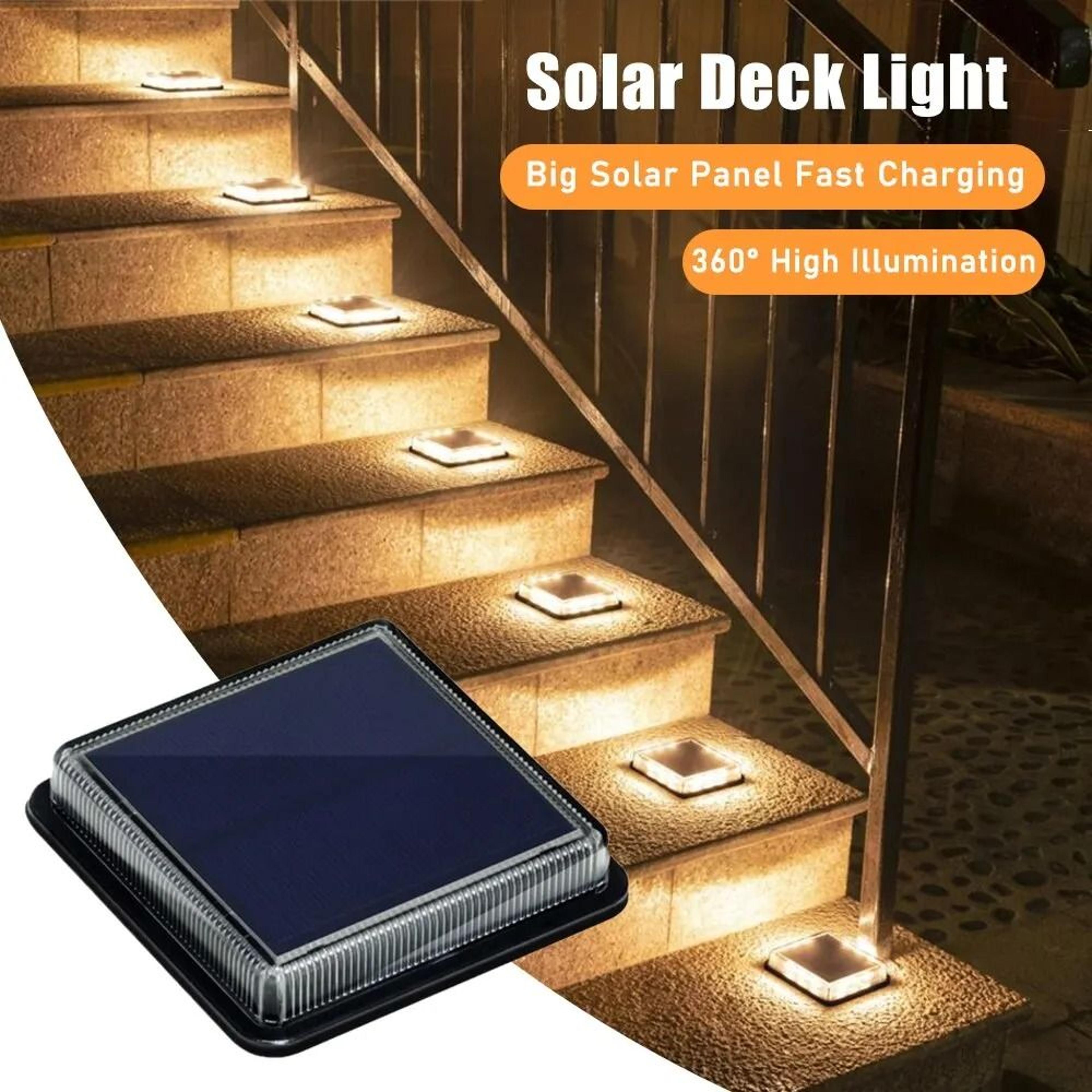 12 LED Solar Deck Lights  HighEfficiency Outdoor Step  Stair Lamps For Garden Decoration 0