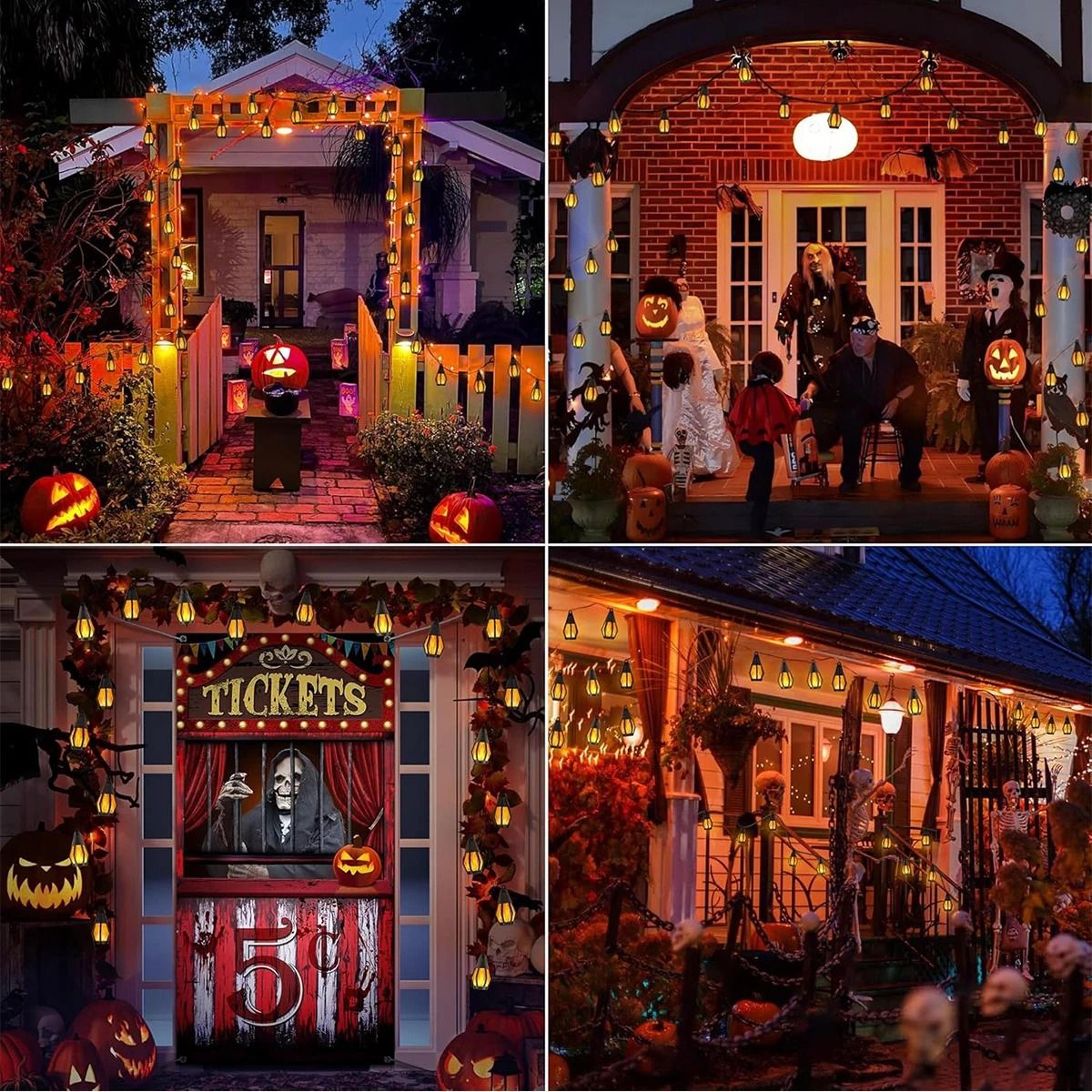 10Bulb Flickering Flame Solar String Lights  Waterproof Outdoor Halloween Yard  Patio Decor 5