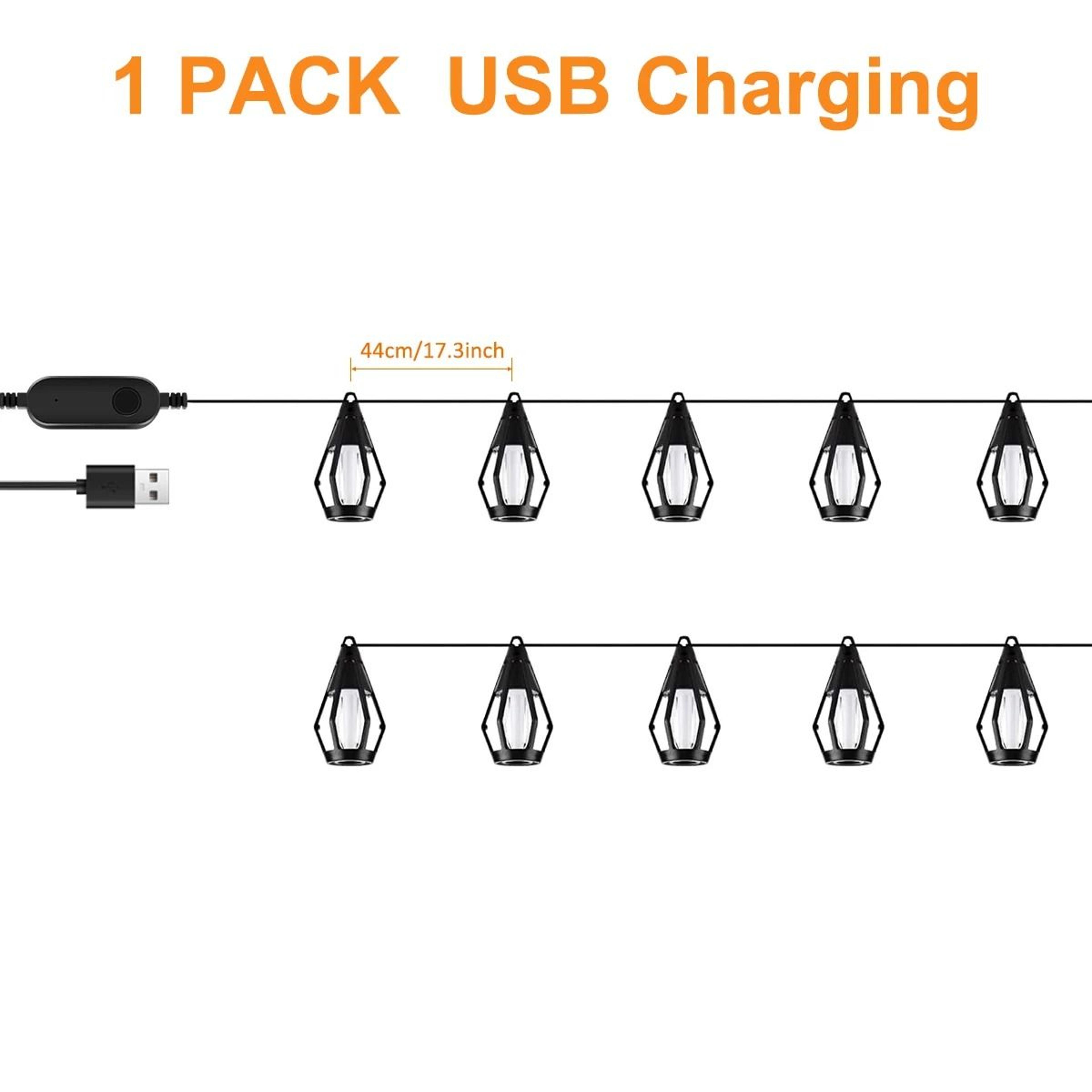 10Bulb Flickering Flame Solar String Lights  Waterproof Outdoor Halloween Yard  Patio Decor 6
