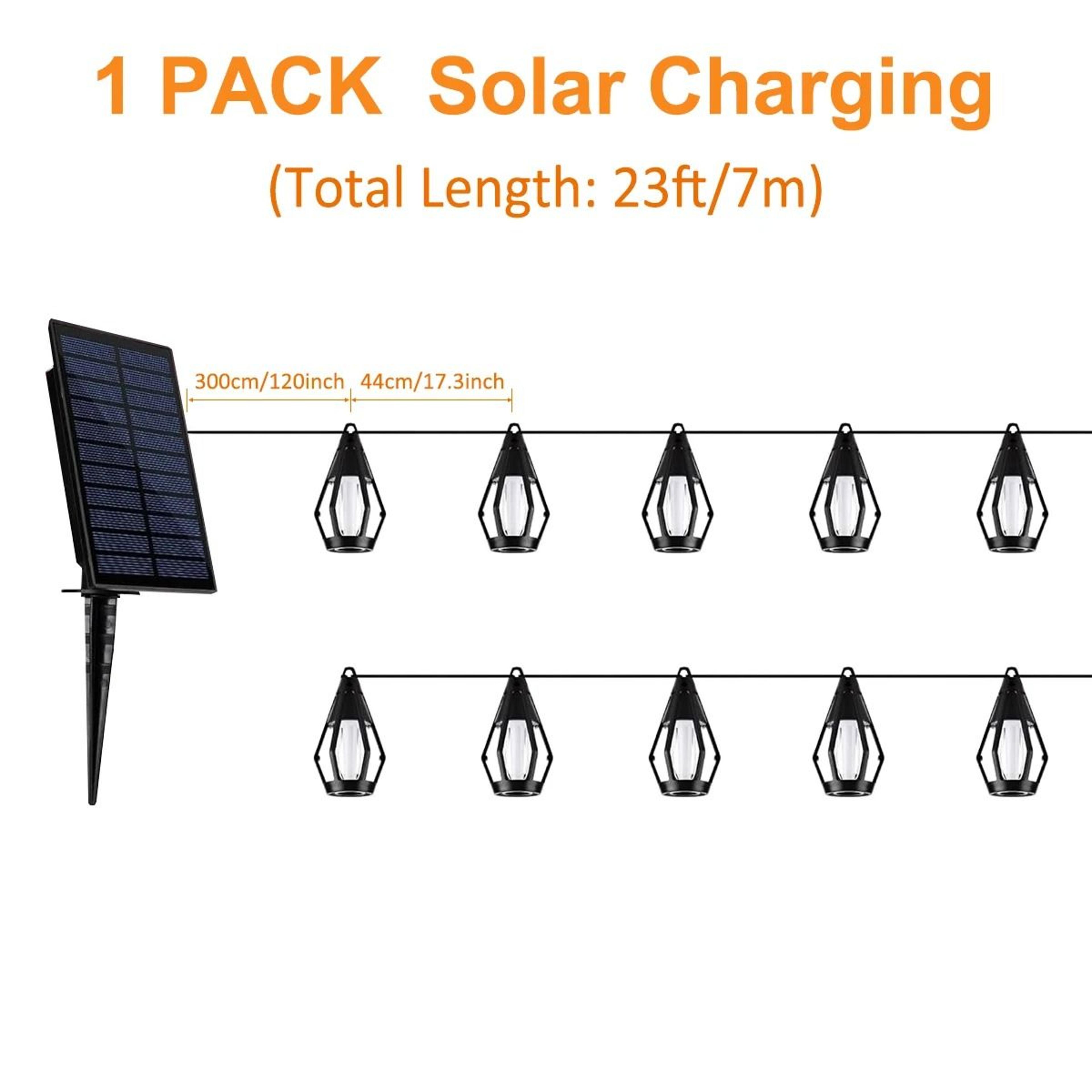 10Bulb Flickering Flame Solar String Lights  Waterproof Outdoor Halloween Yard  Patio Decor 7