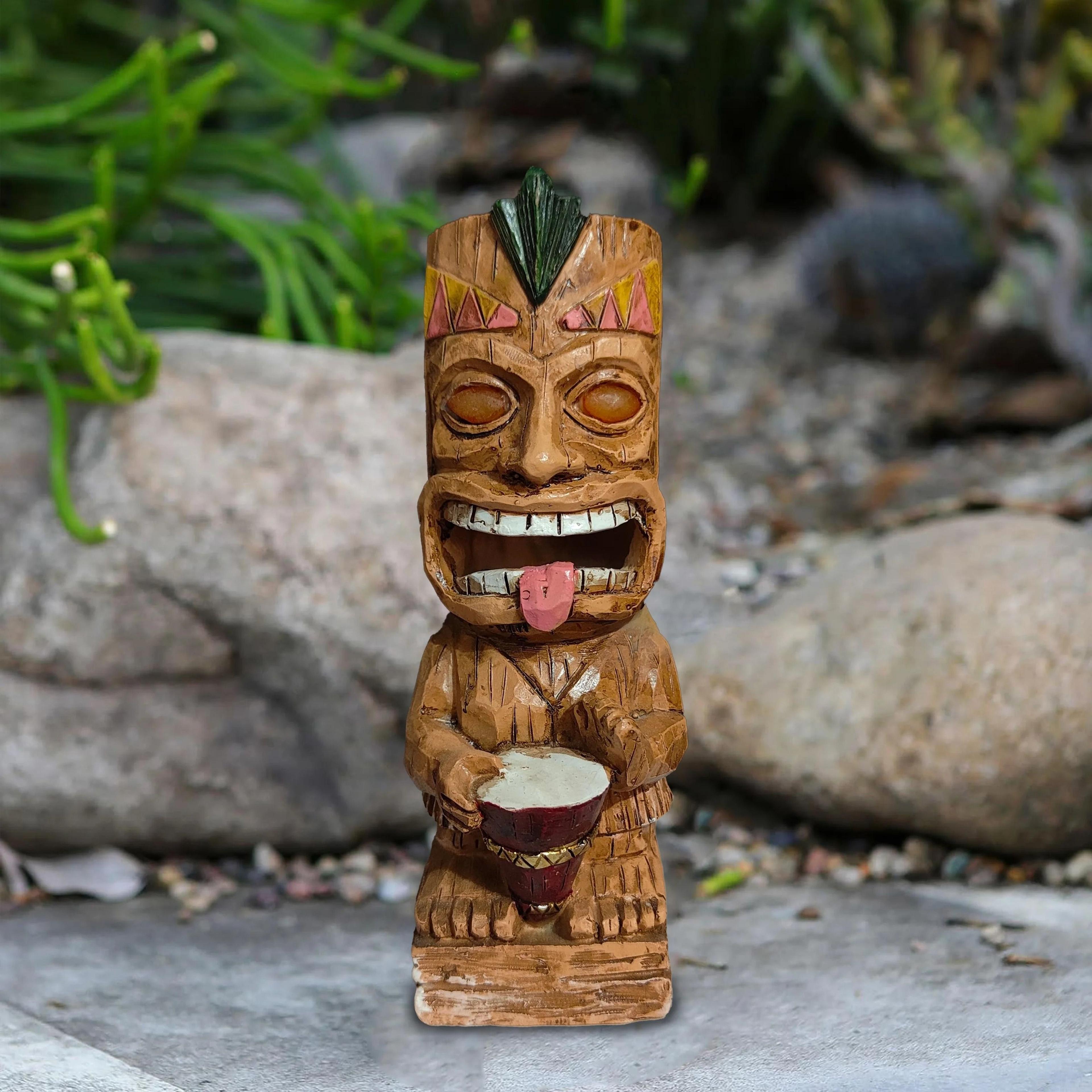 Solar Tiki Totem Statue  Tropical Hawaiian Party Decor  Outdoor Backyard Patio Lighting 7