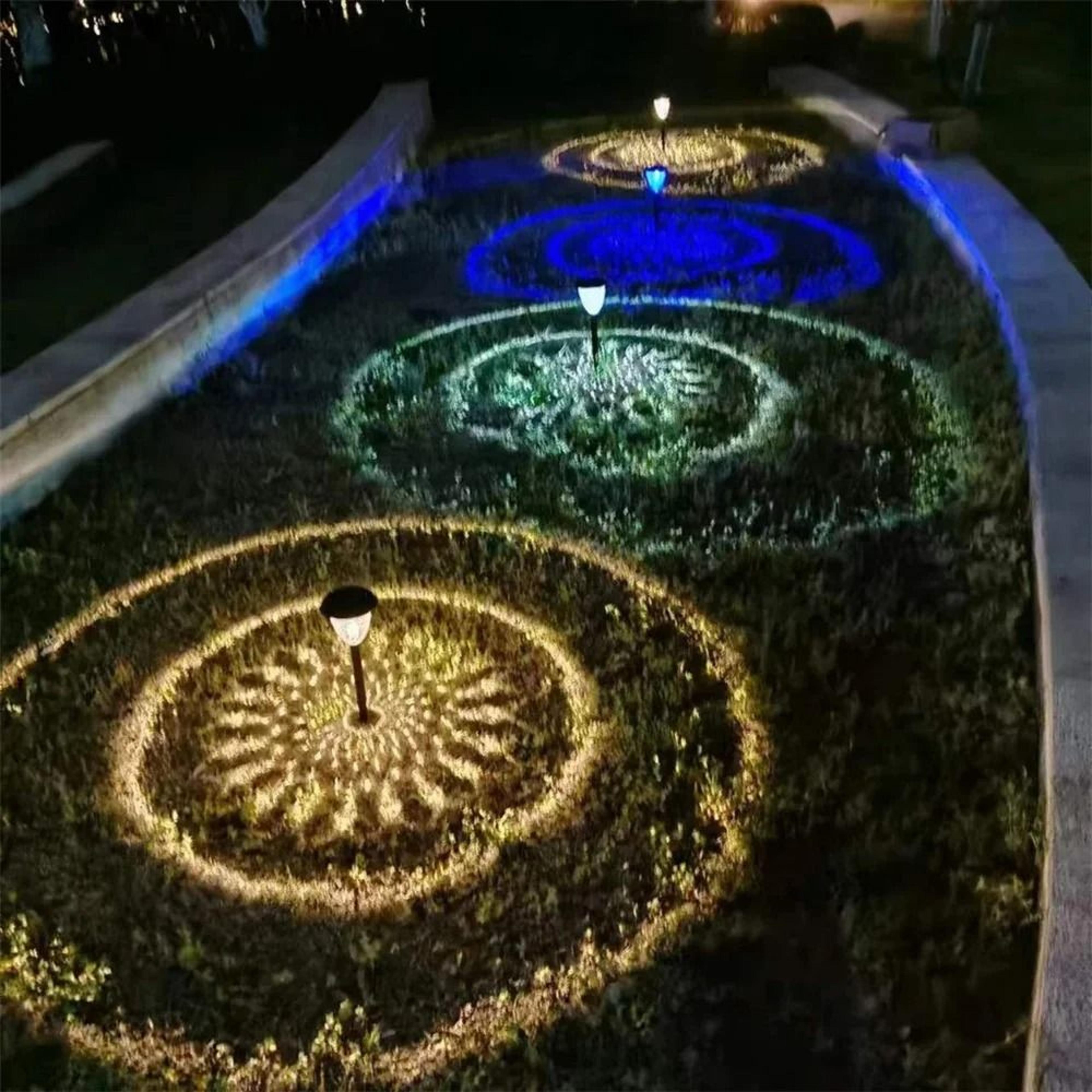 Solar Pathway Circle Pattern Lights  Waterproof Outdoor LED Landscape Lighting For Yard  Walkway 0