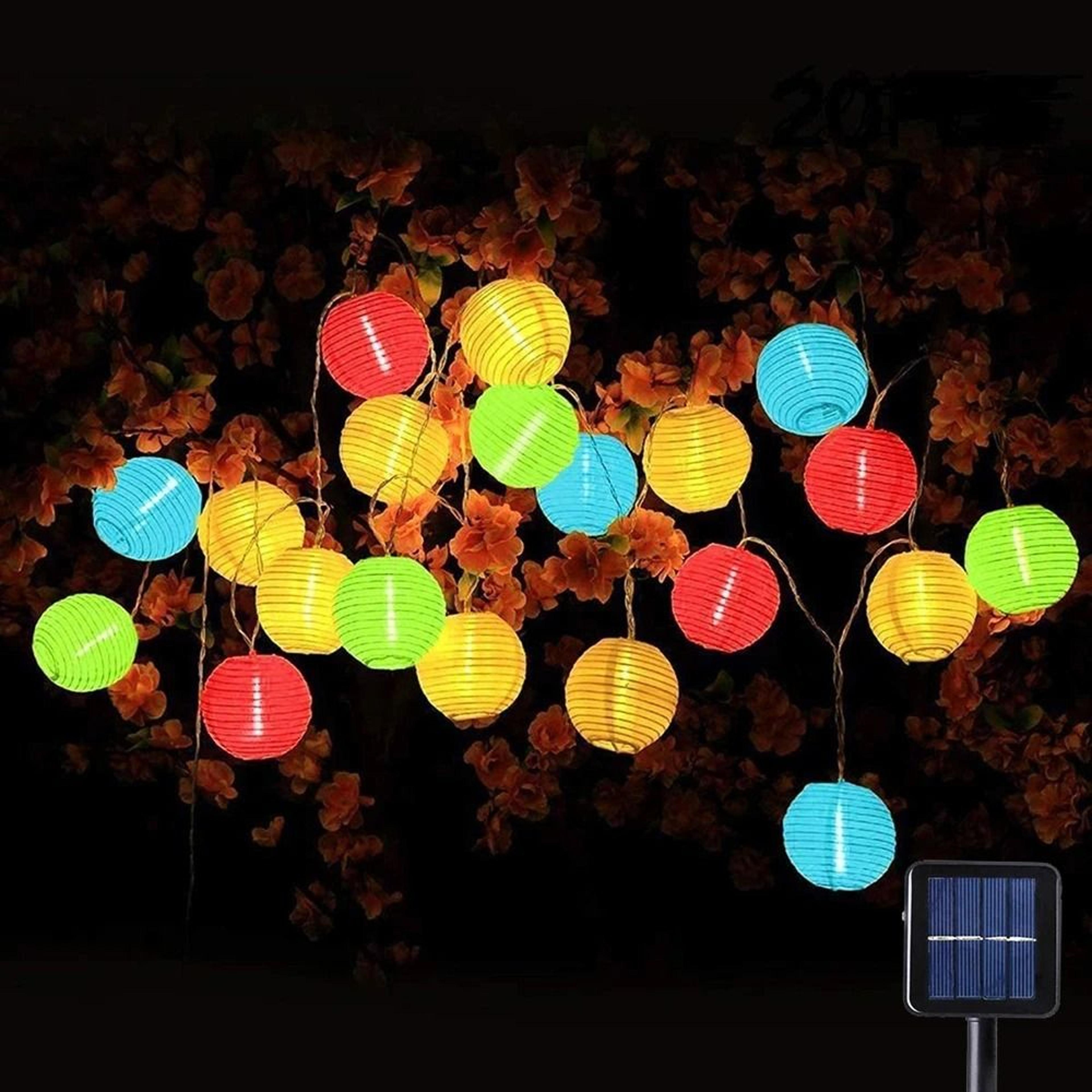 10LED Solar Globe Lantern String Lights  Waterproof Outdoor Garland For Garden Weddings  Parties 0