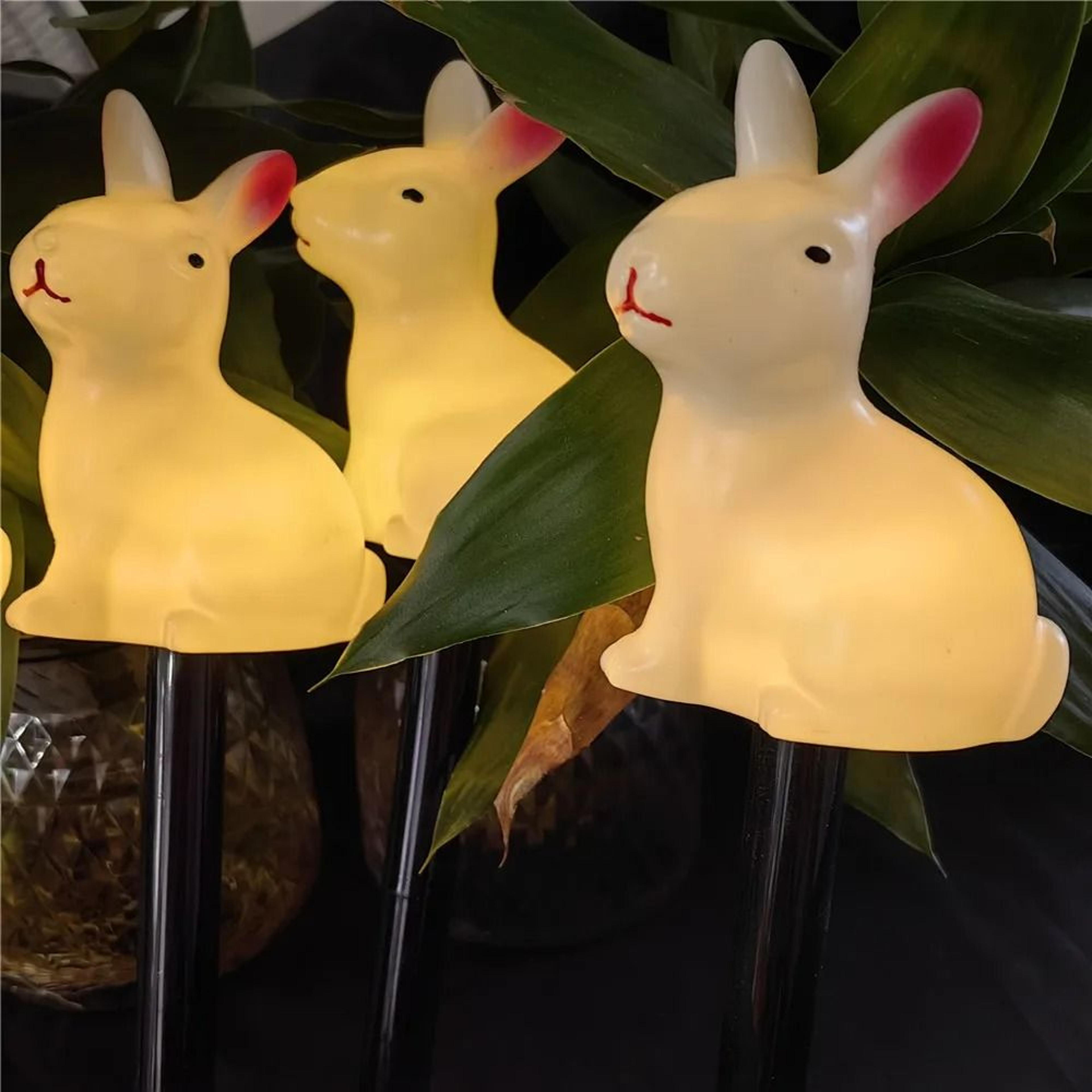 5Pack SolarPowered Rabbit Easter Bunny Lights  Waterproof Outdoor LED Garden  Pathway Decorations 5