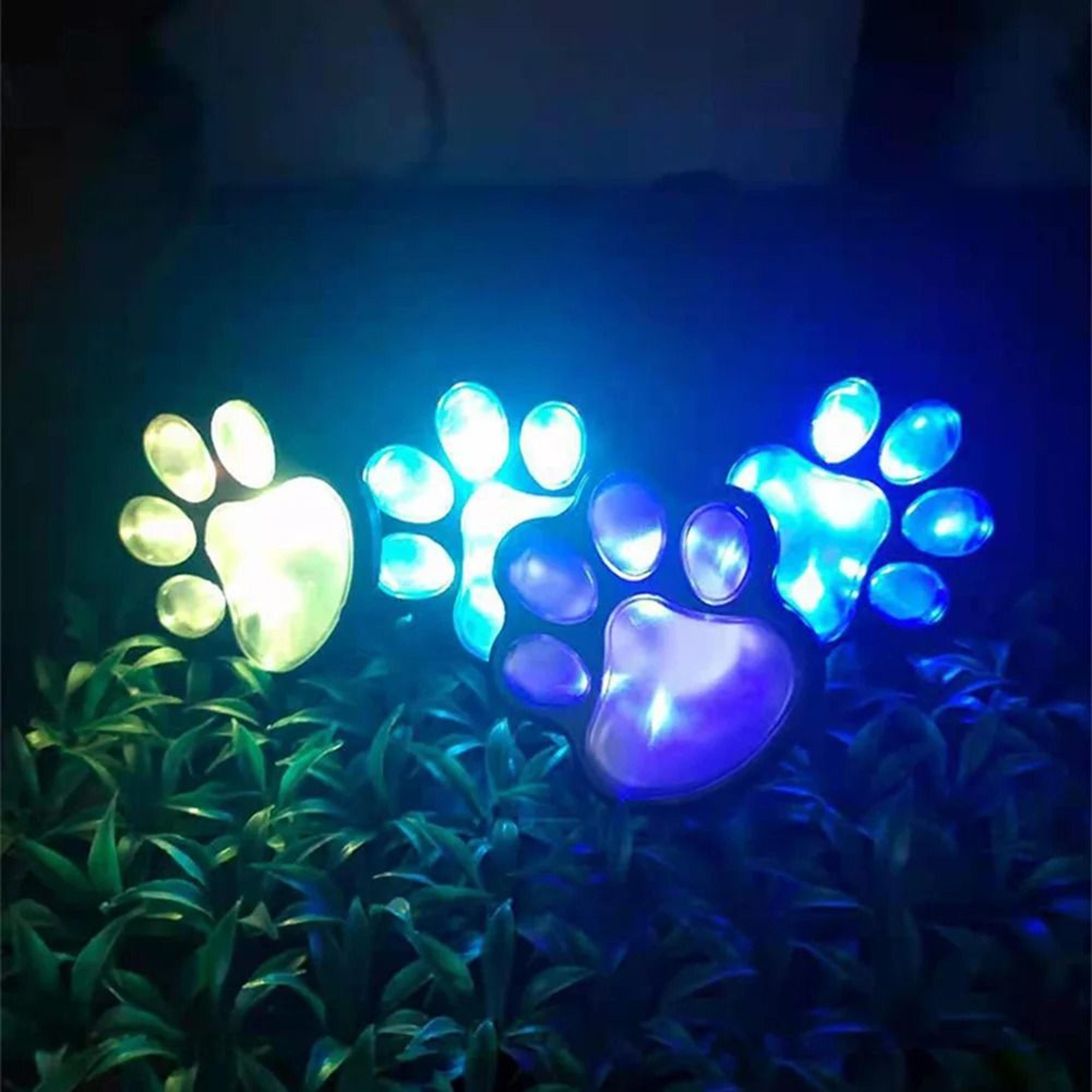 Solar Paw Print Landscape Lights  IP65 Waterproof LED Stone Imitation Garden  Yard Lamps 6
