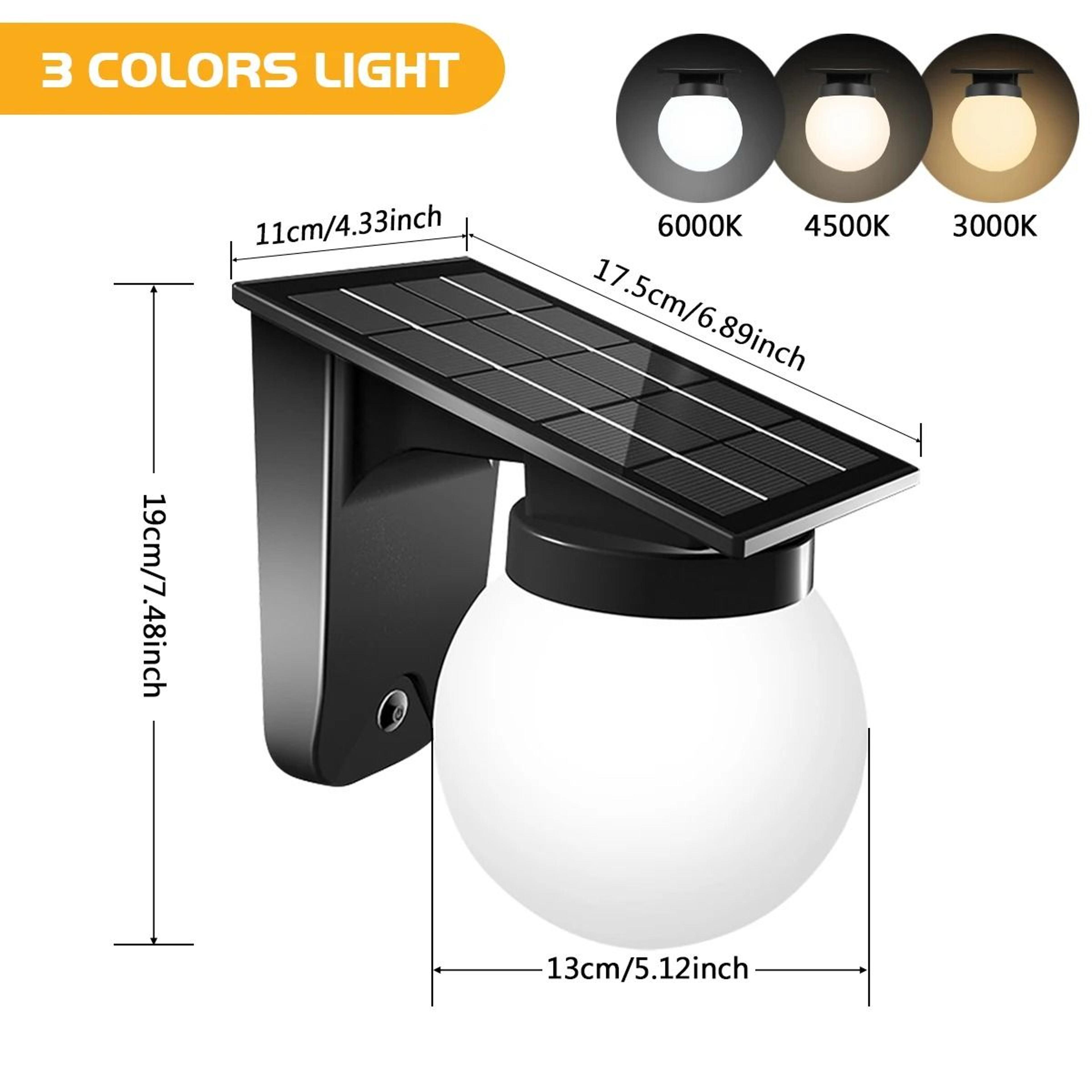 Solar Outdoor Wall Light  IP65 Waterproof Adjustable Brightness Landscape Lighting For Garden Yard  7