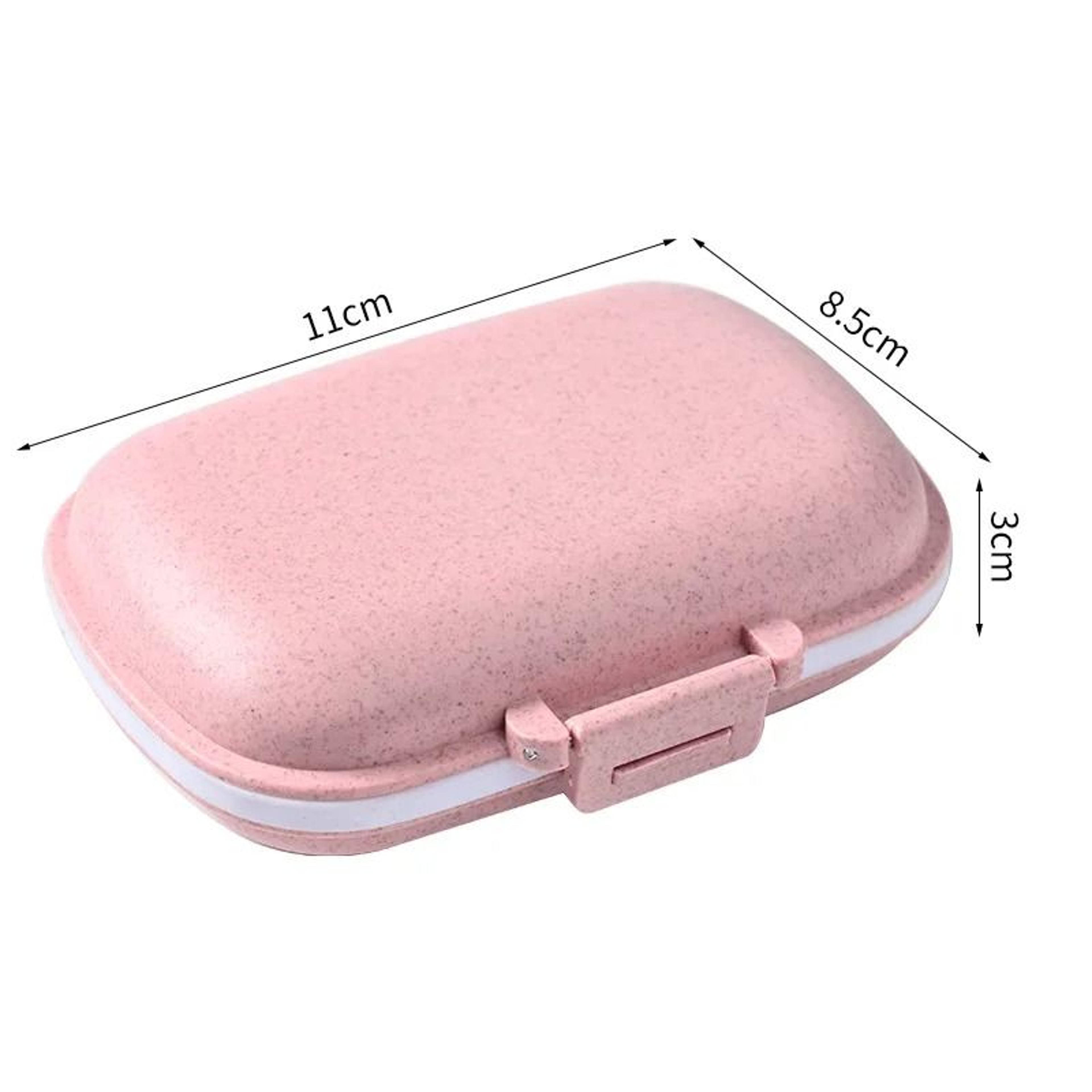 Mini Portable 8Grid Pill Box  Wheat Straw Travel Medicine Organizer  Sealed Tablet Container 7