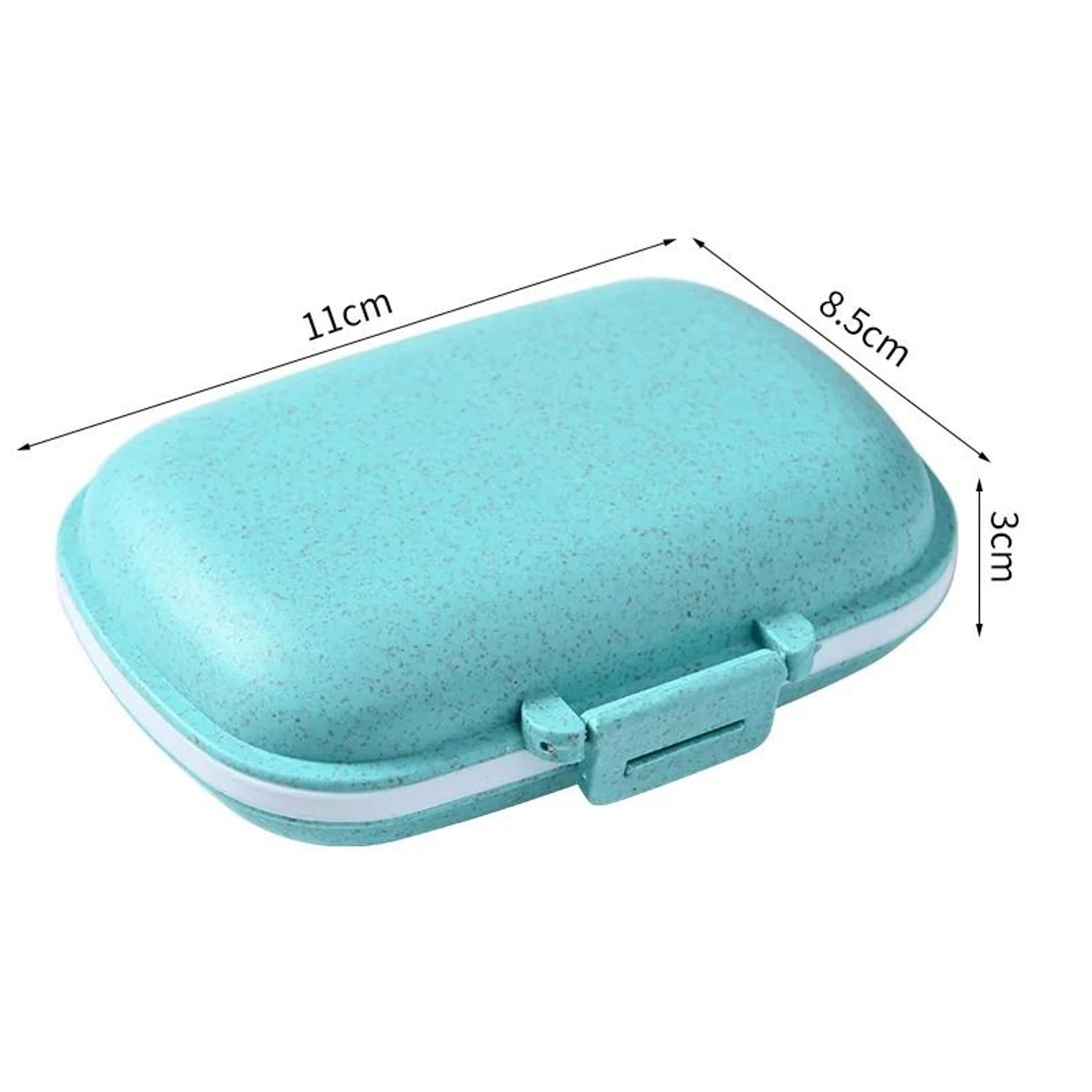Mini Portable 8Grid Pill Box  Wheat Straw Travel Medicine Organizer  Sealed Tablet Container 8