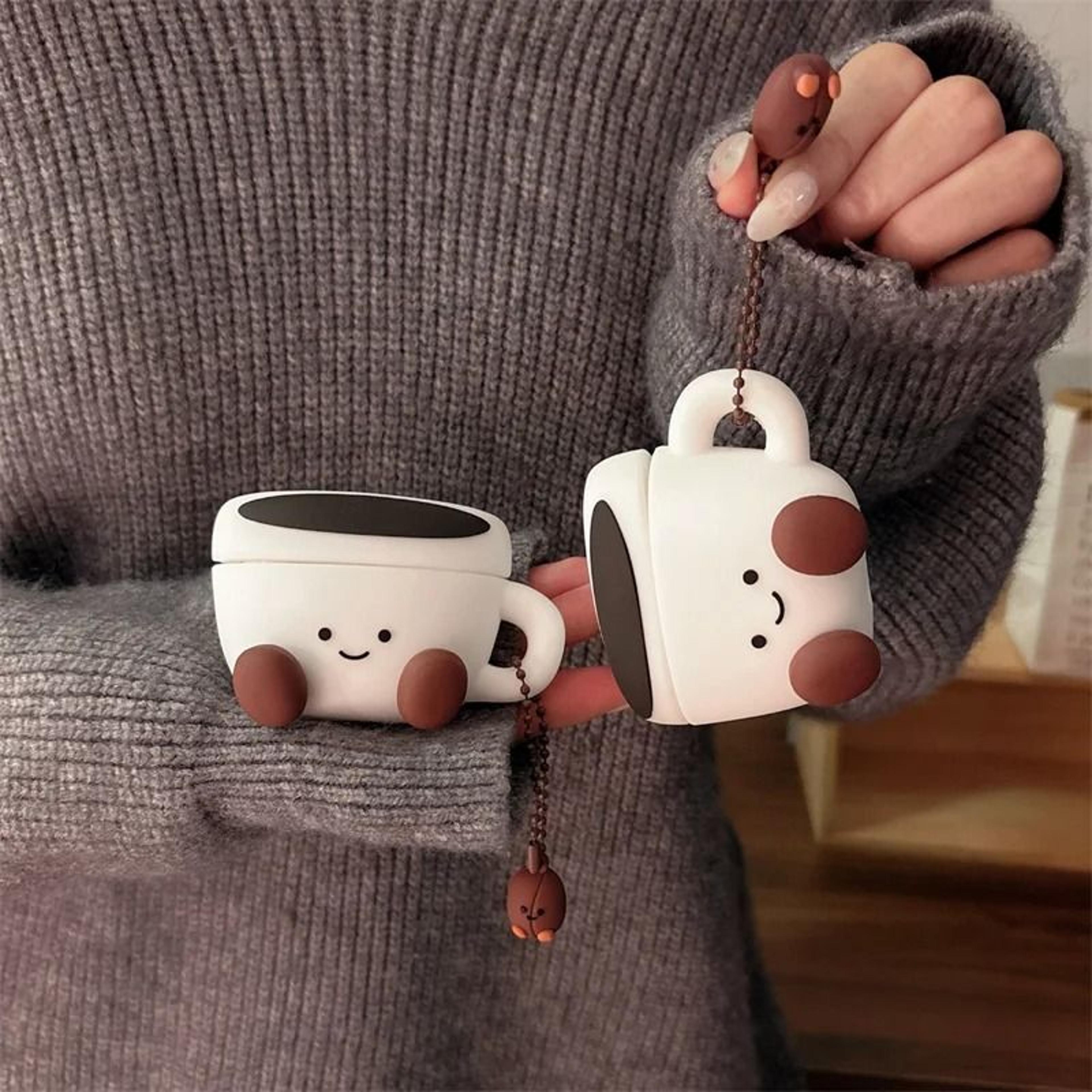 3D Smiling Face Coffee Cup AirPods Case  Silicone Protective Cover For AirPods 1 2 3 4  Pro 0