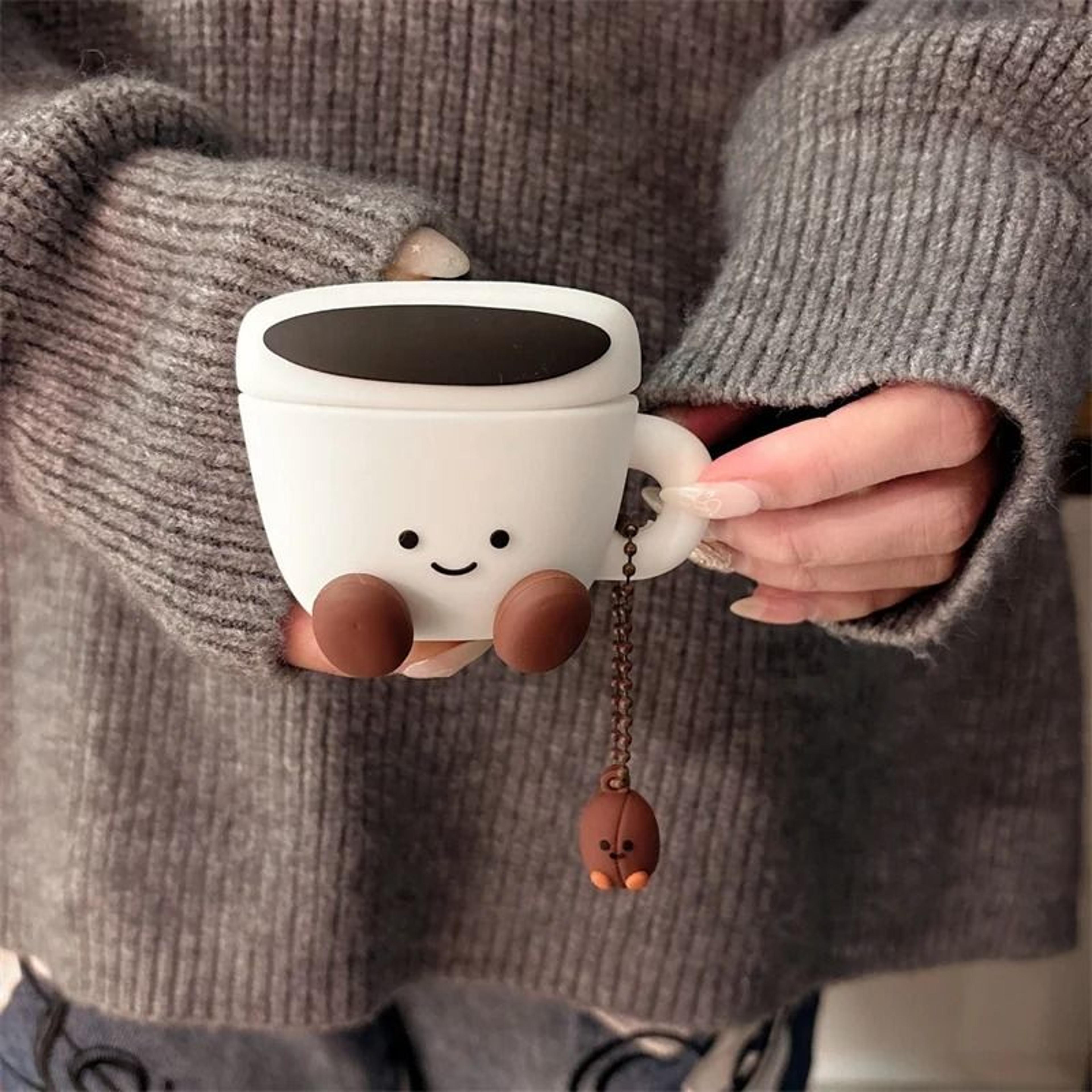 3D Smiling Face Coffee Cup AirPods Case  Silicone Protective Cover For AirPods 1 2 3 4  Pro 2