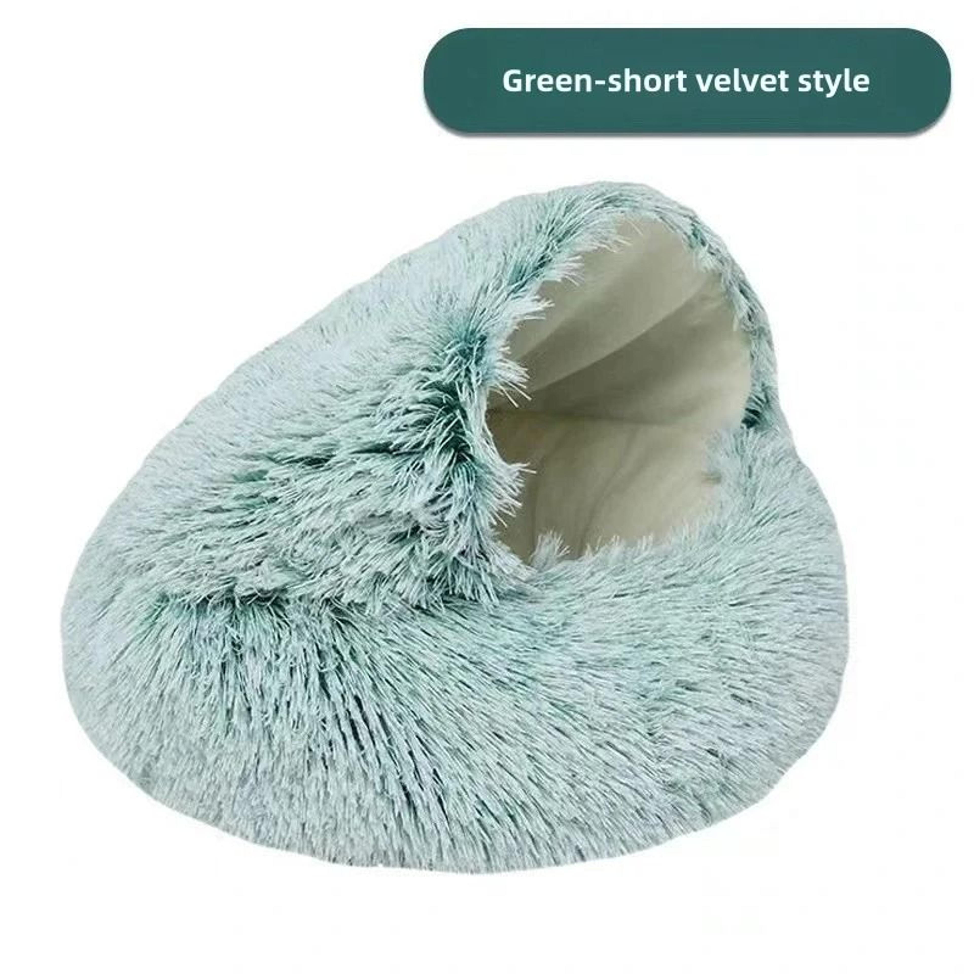 SemiEnclosed Plush Pet Bed  Autumn  Winter Warm Shell Nest For Cats  Small Dogs 12
