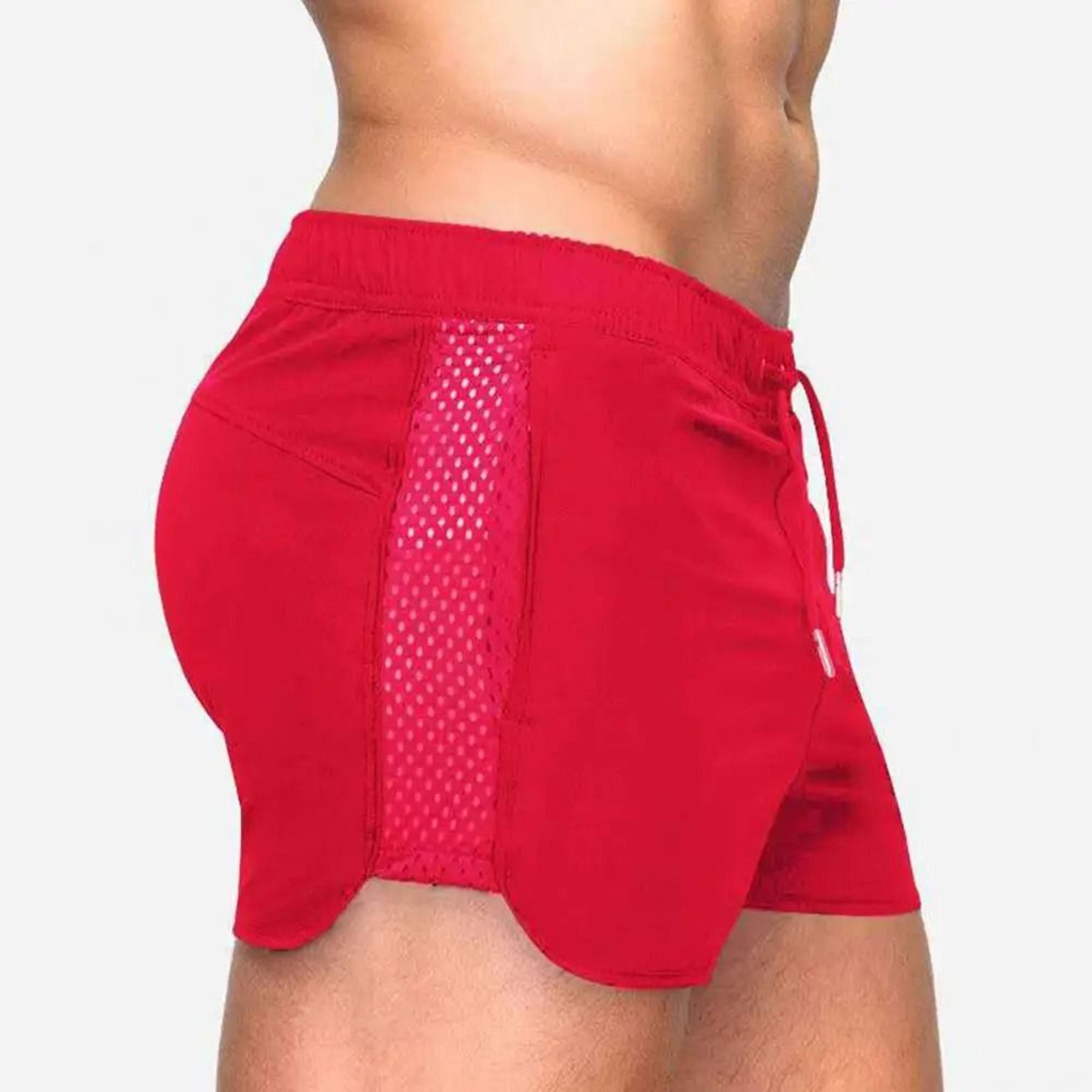 Mens Quick Dry Mesh Sport Shorts  Elastic Waistband Fitness  Beach Surfing Shorts 3
