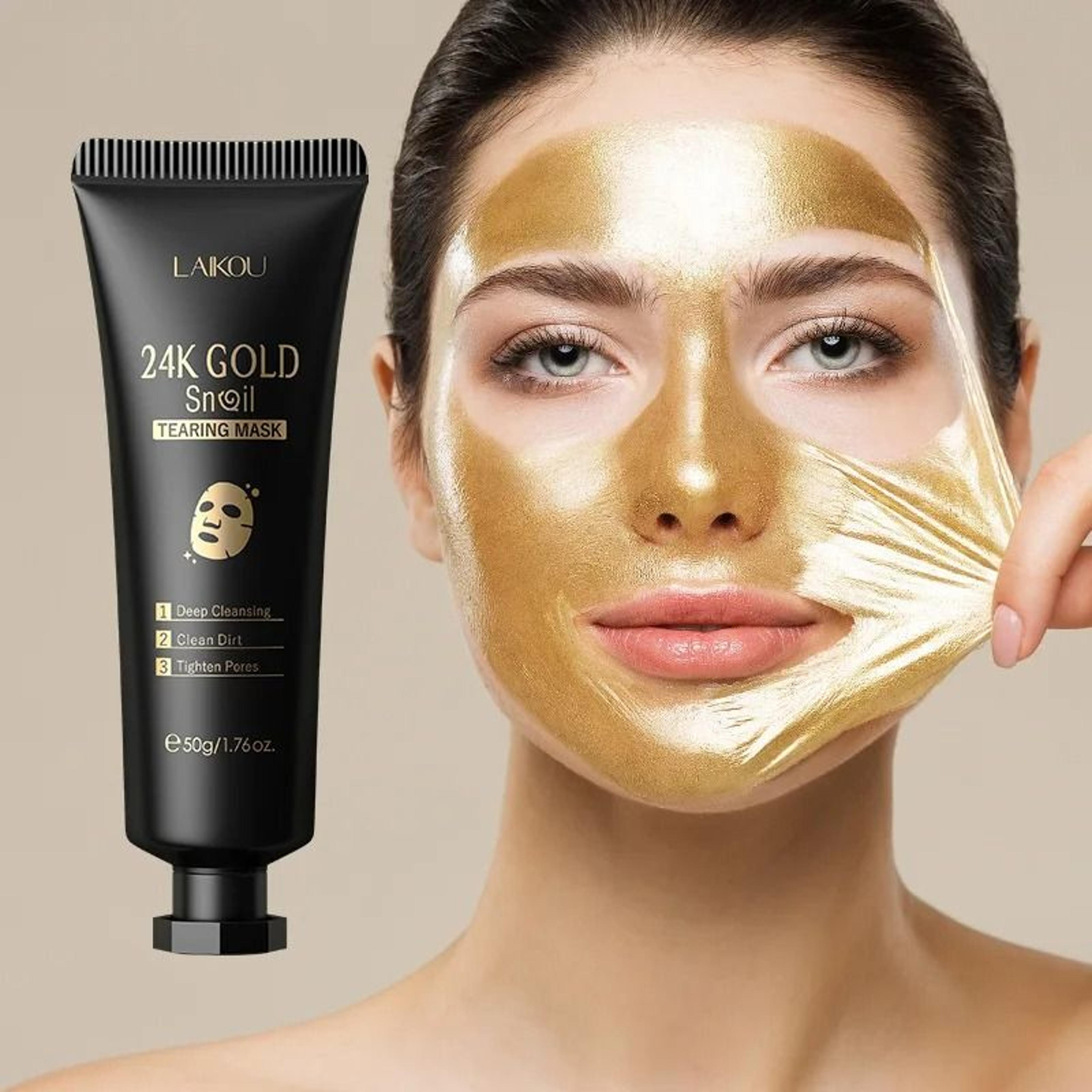 LAIKOU 24K Gold Sakura Peeling Face Mask  AntiWrinkle  Whitening Blackhead Removal  Professional 50 4