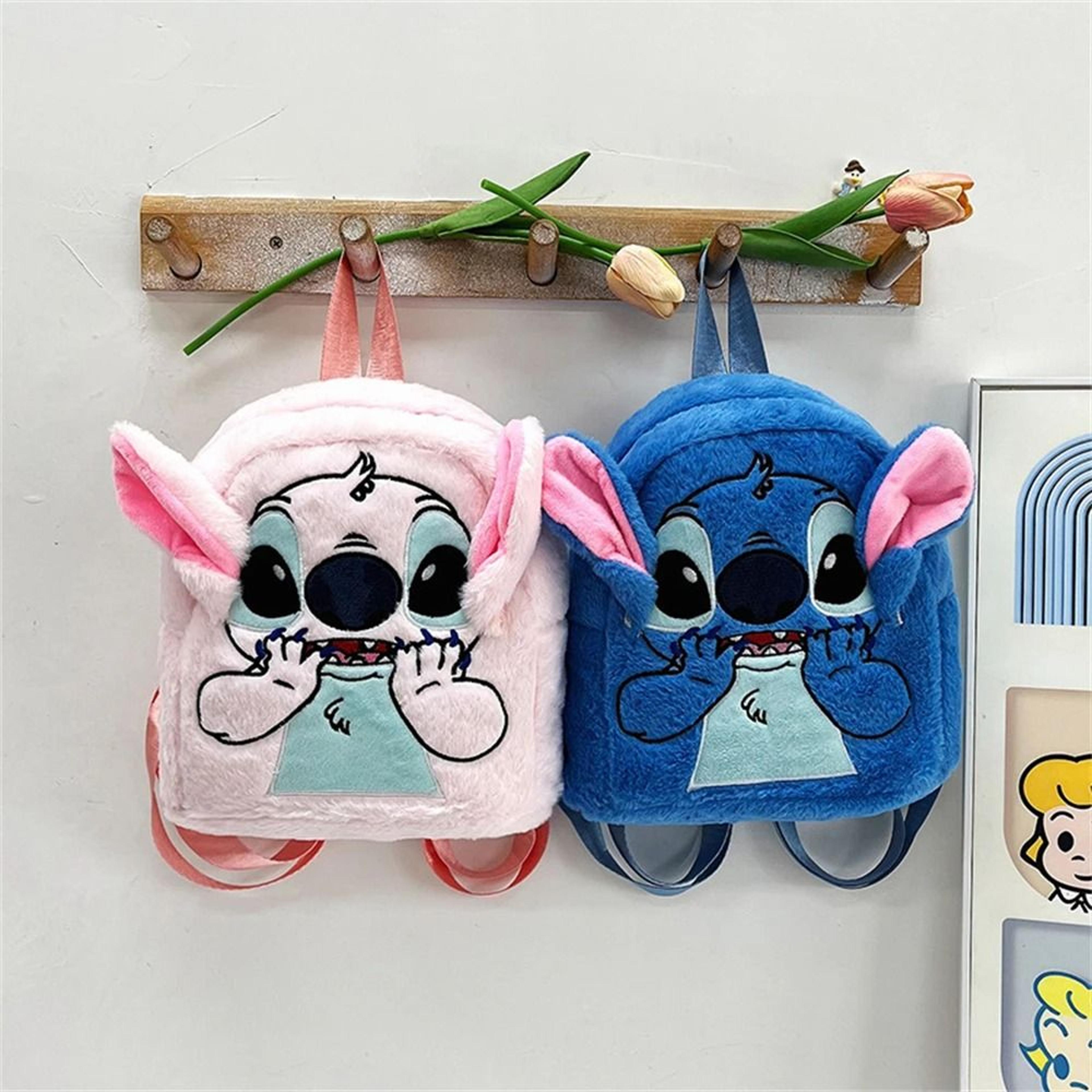 New Plush Blue Stitch Funny Cartoon Backpack Large Capacity Kindergarten Student Bag 0