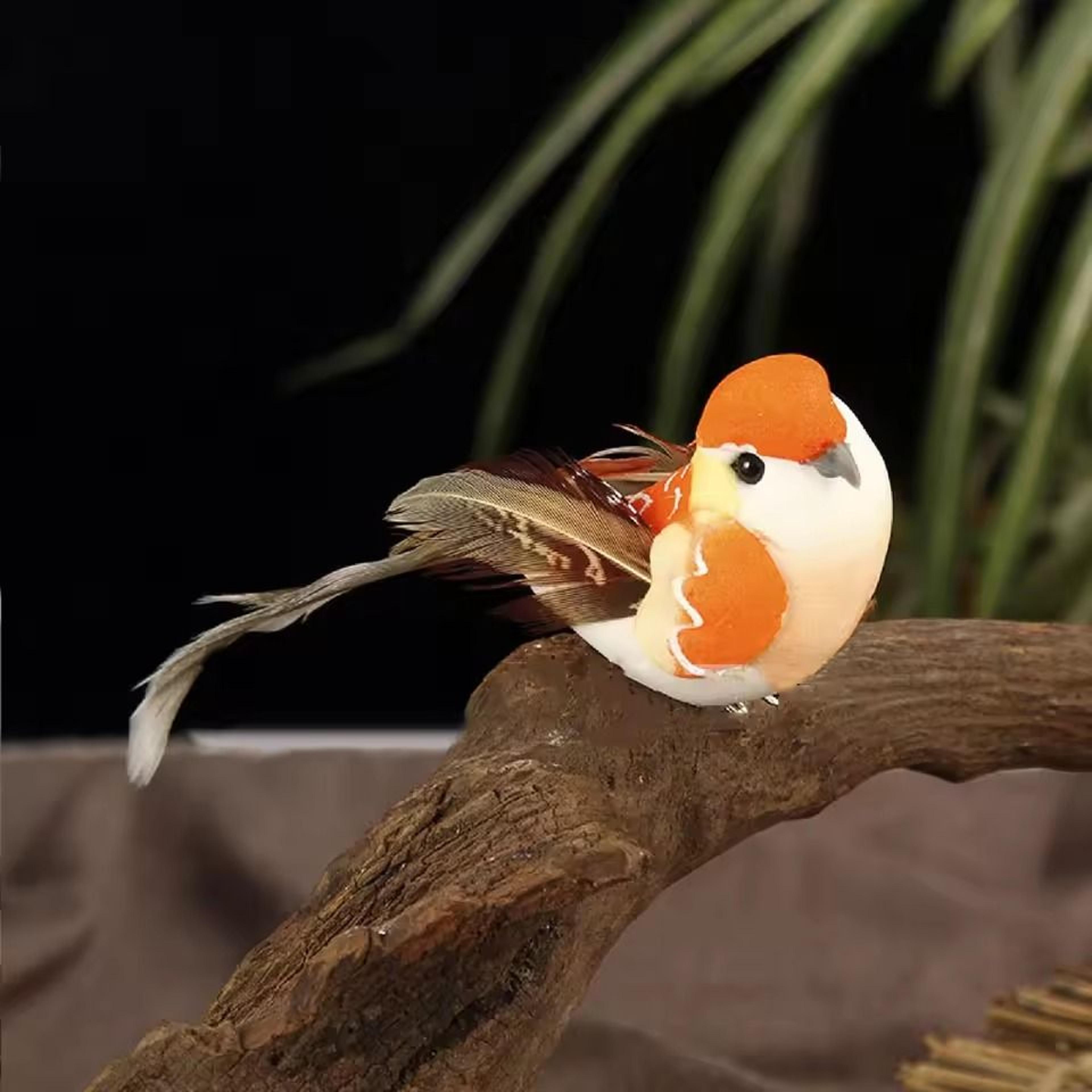 6PCS Simulation Artificial Bird Sparrow Statues Foam Desktop Miniatures For DIY Home Decor 2