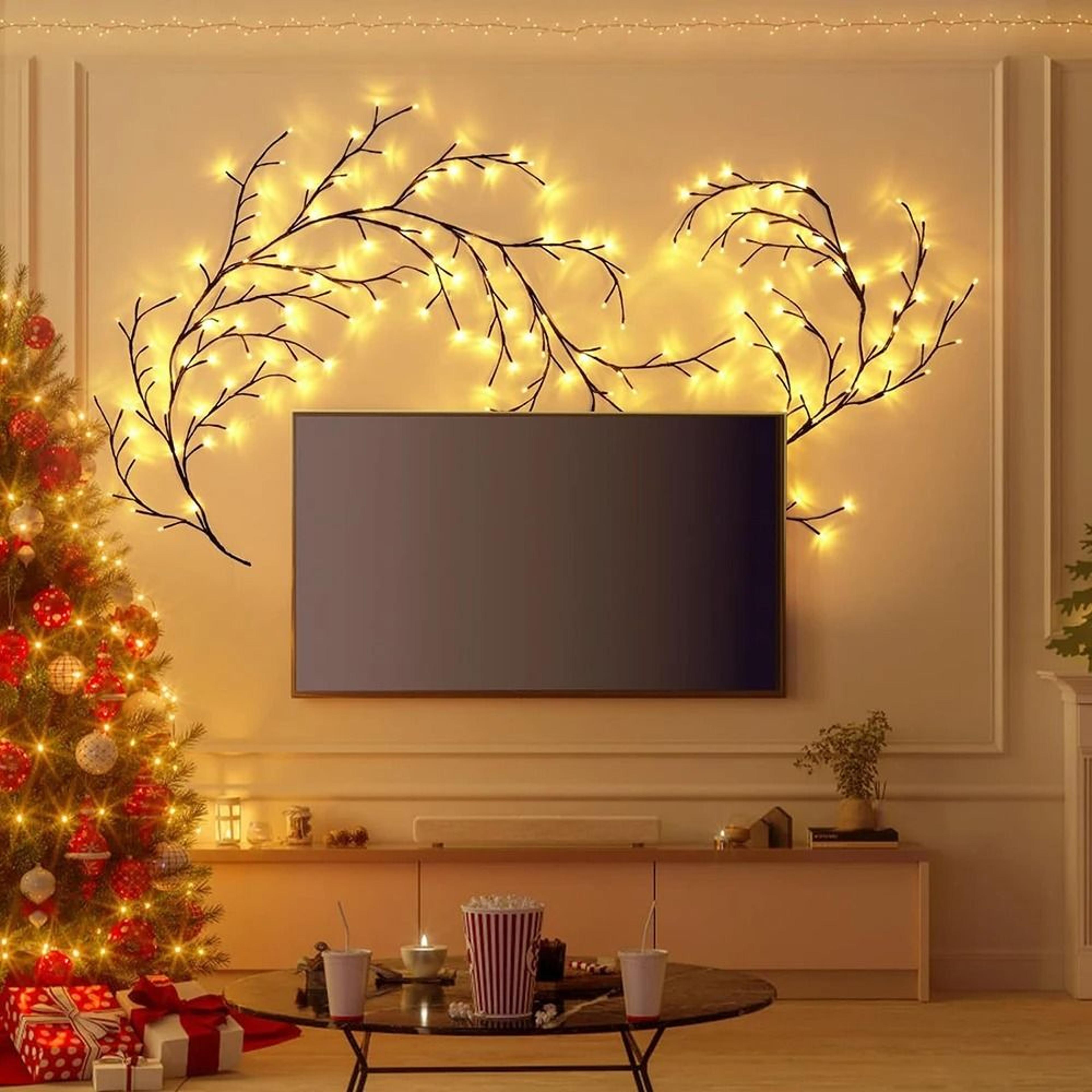 DIY Festive Tree Vine Willow Branch Light USB And Solar Powered 8Mode Decorative Lamp 4