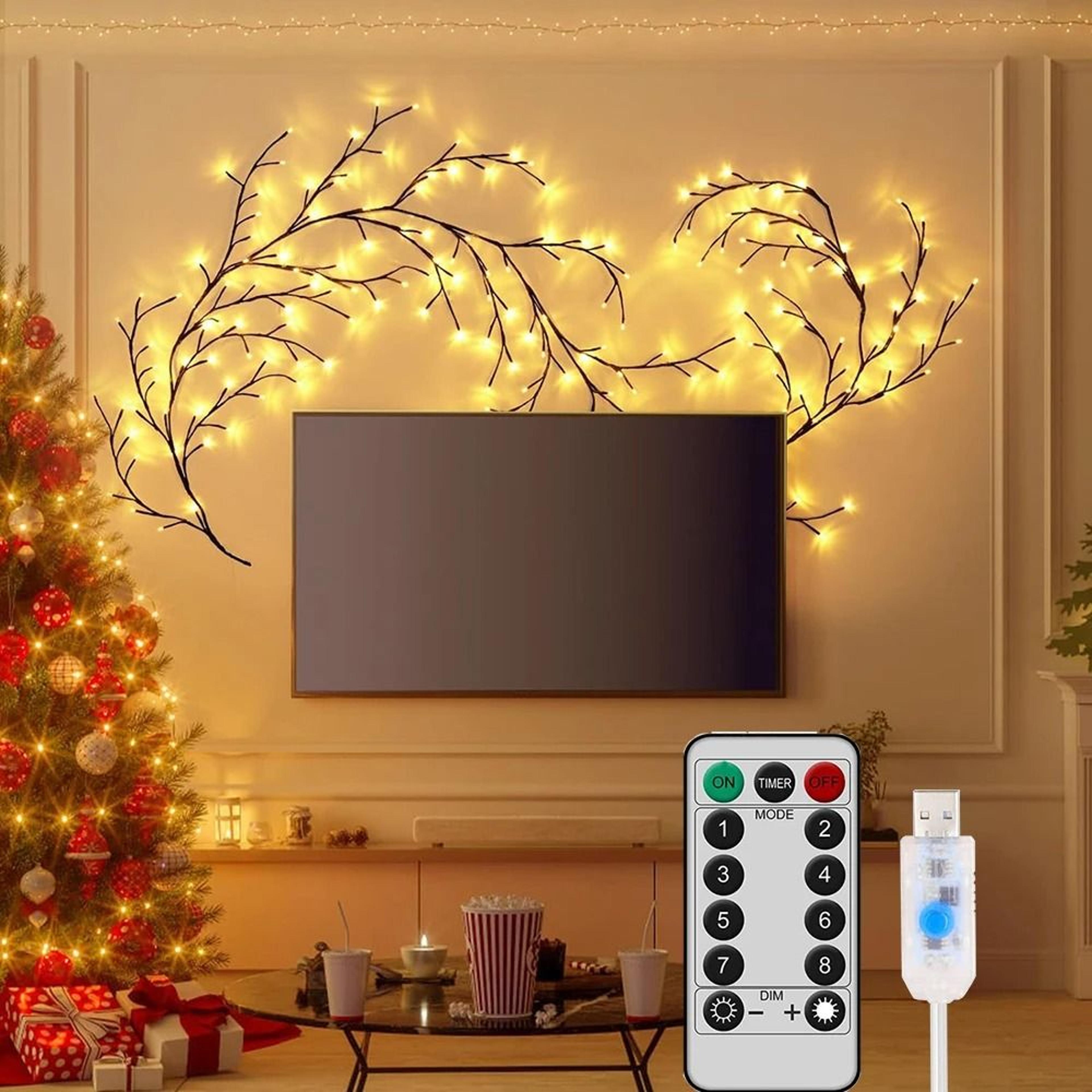 DIY Festive Tree Vine Willow Branch Light USB And Solar Powered 8Mode Decorative Lamp 7