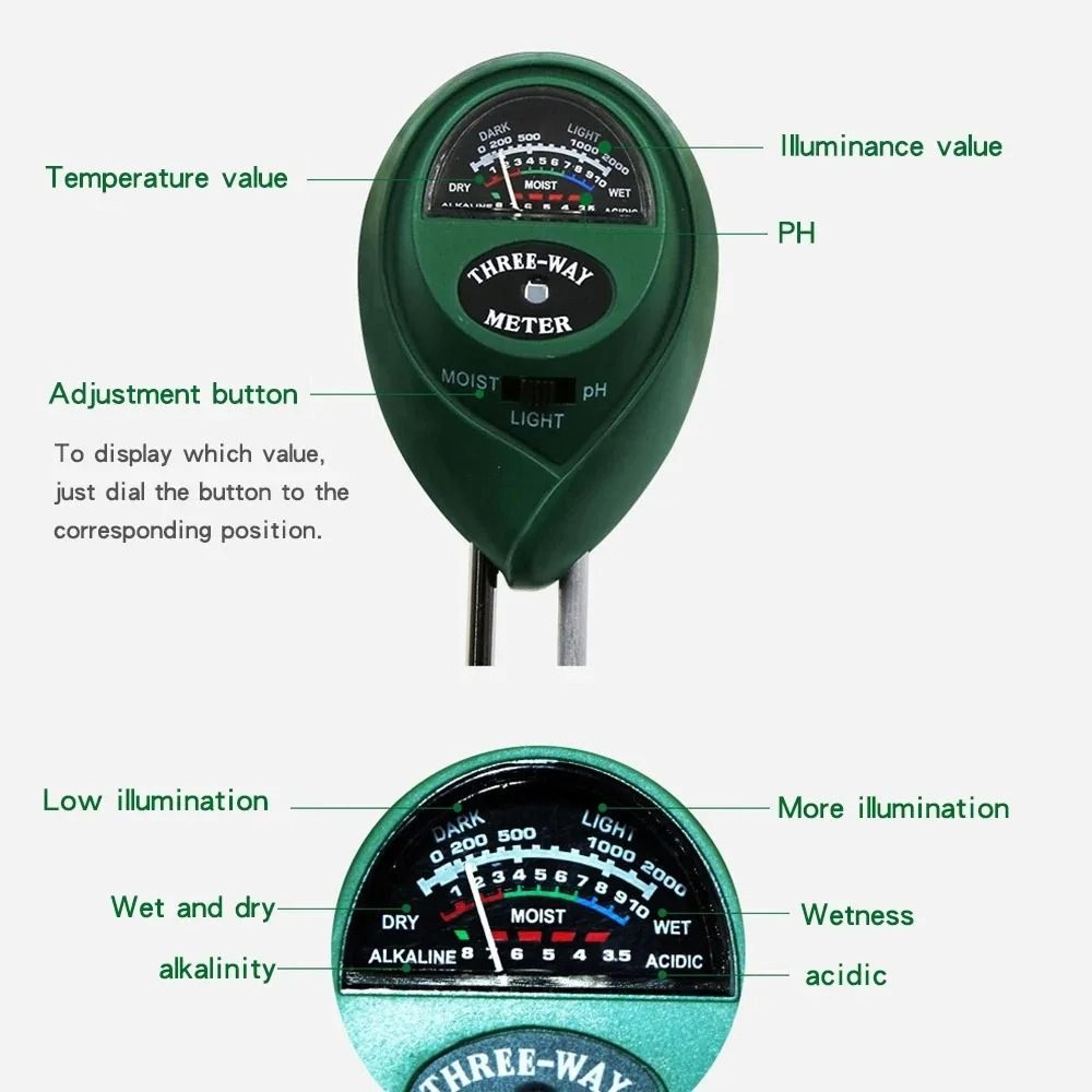 Precision 3in1 Soil PH Meter With Sunlight And Moisture Sensor For Garden Health Monitoring 4
