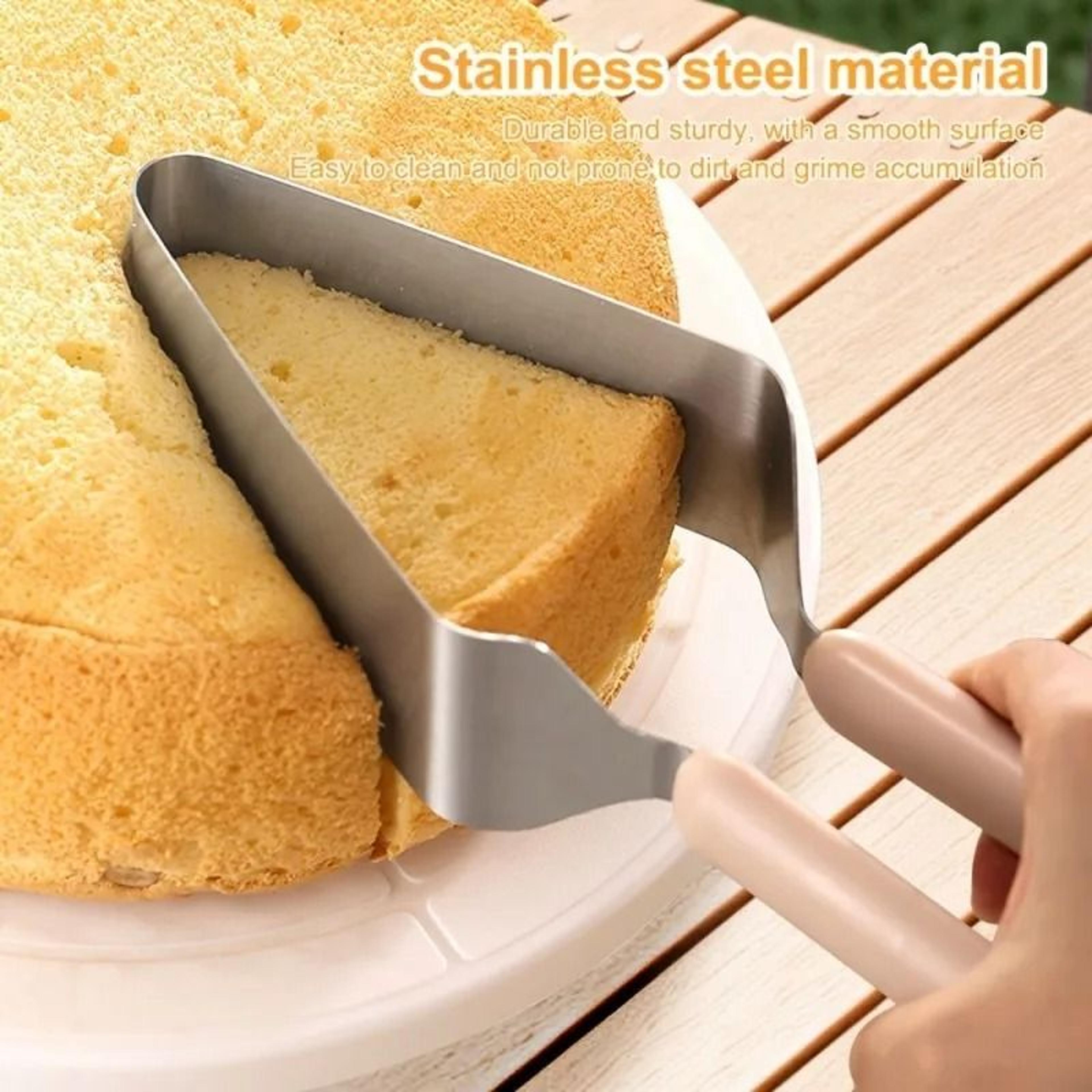 Precision Stainless Steel Cake Lifter And Triangle Slicing Server For Even Portions 0