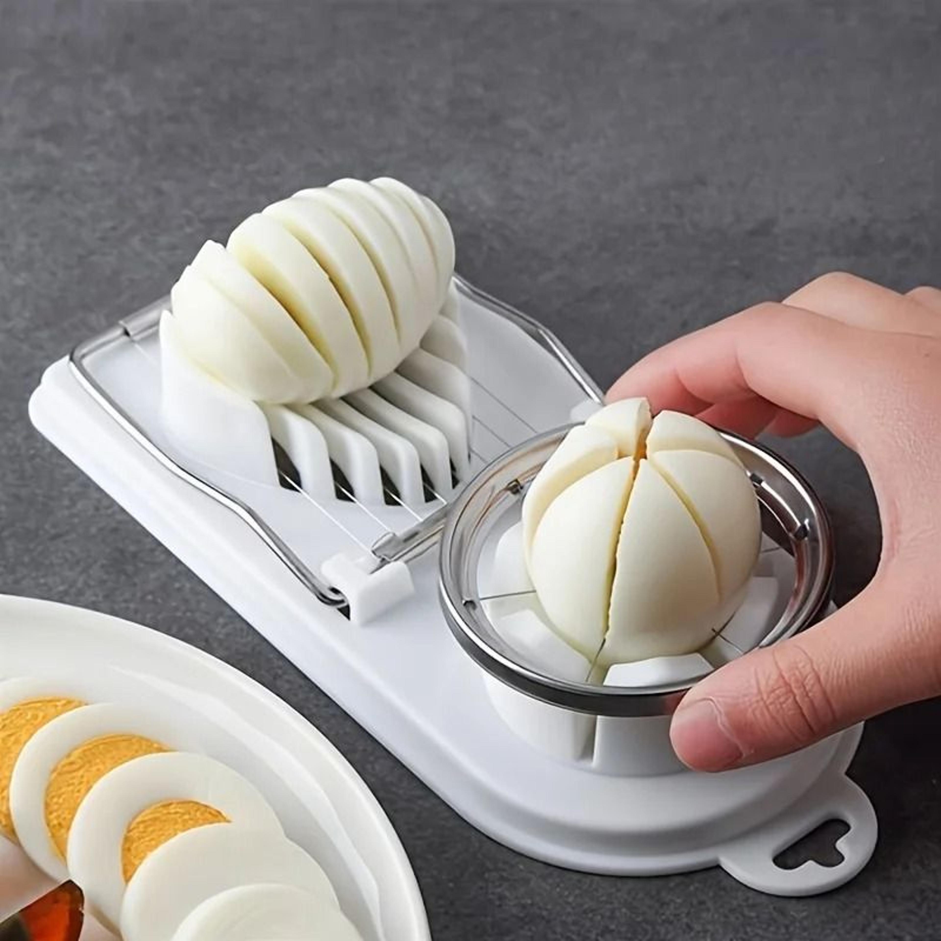 professional 2-in-1 stainless steel multifunctional egg slicer and fancy splitter tool