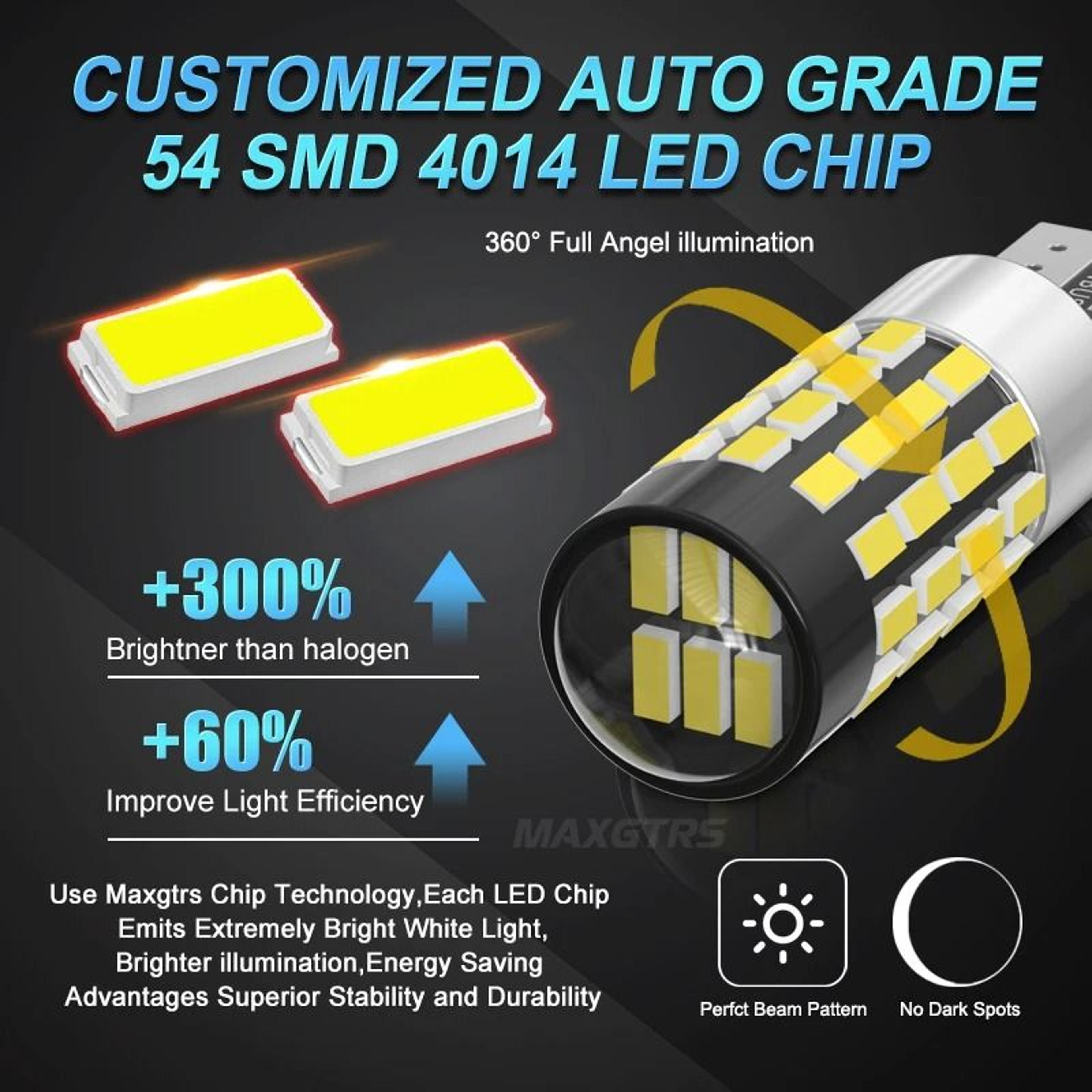 HighPower T10 921 912 CANBUS LED Backup And Reverse Bulbs  54 SMD 4014 Extreme Bright 1