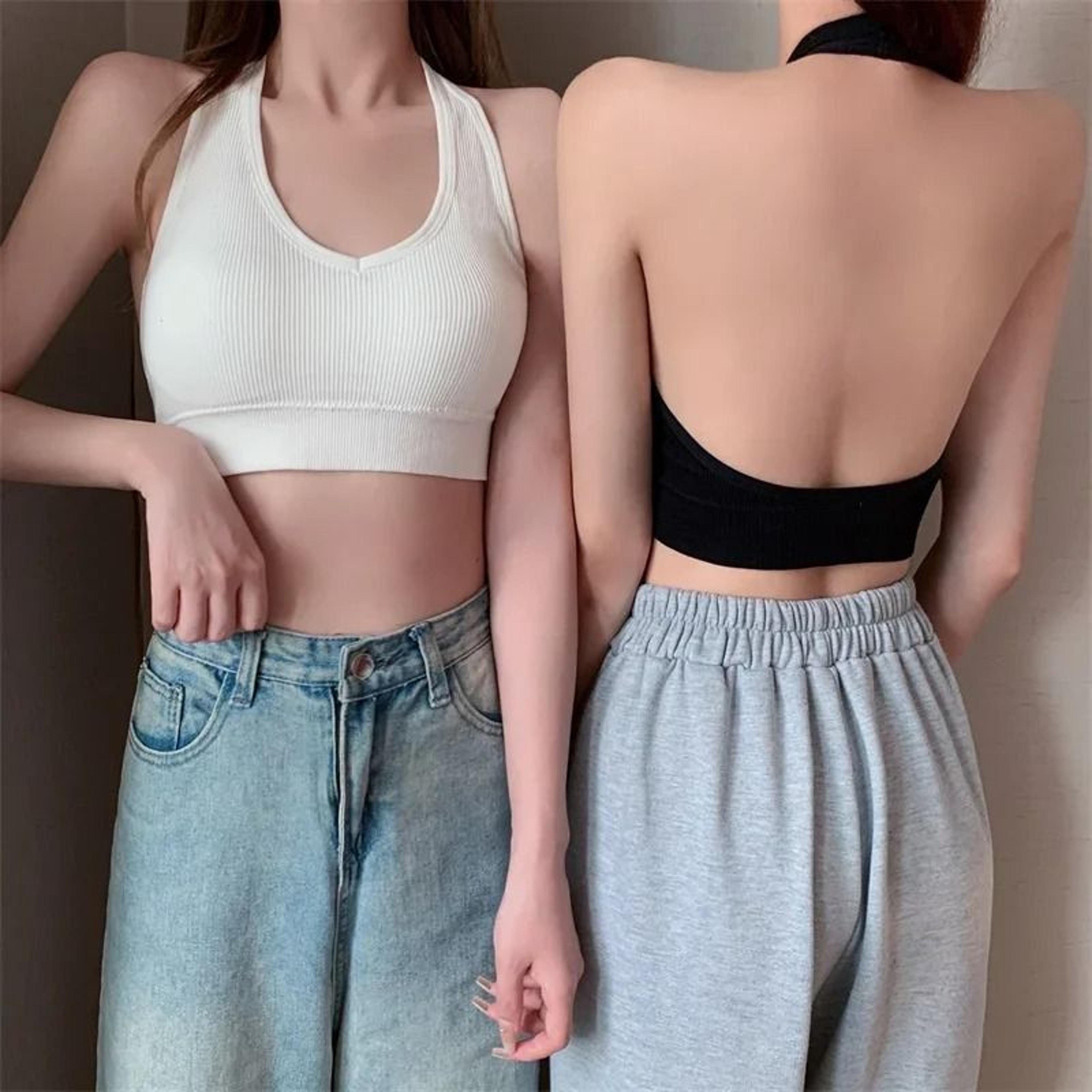 Sexy Halter Backless Camisole  Soft WireFree Sport Bra  Crop Top 1