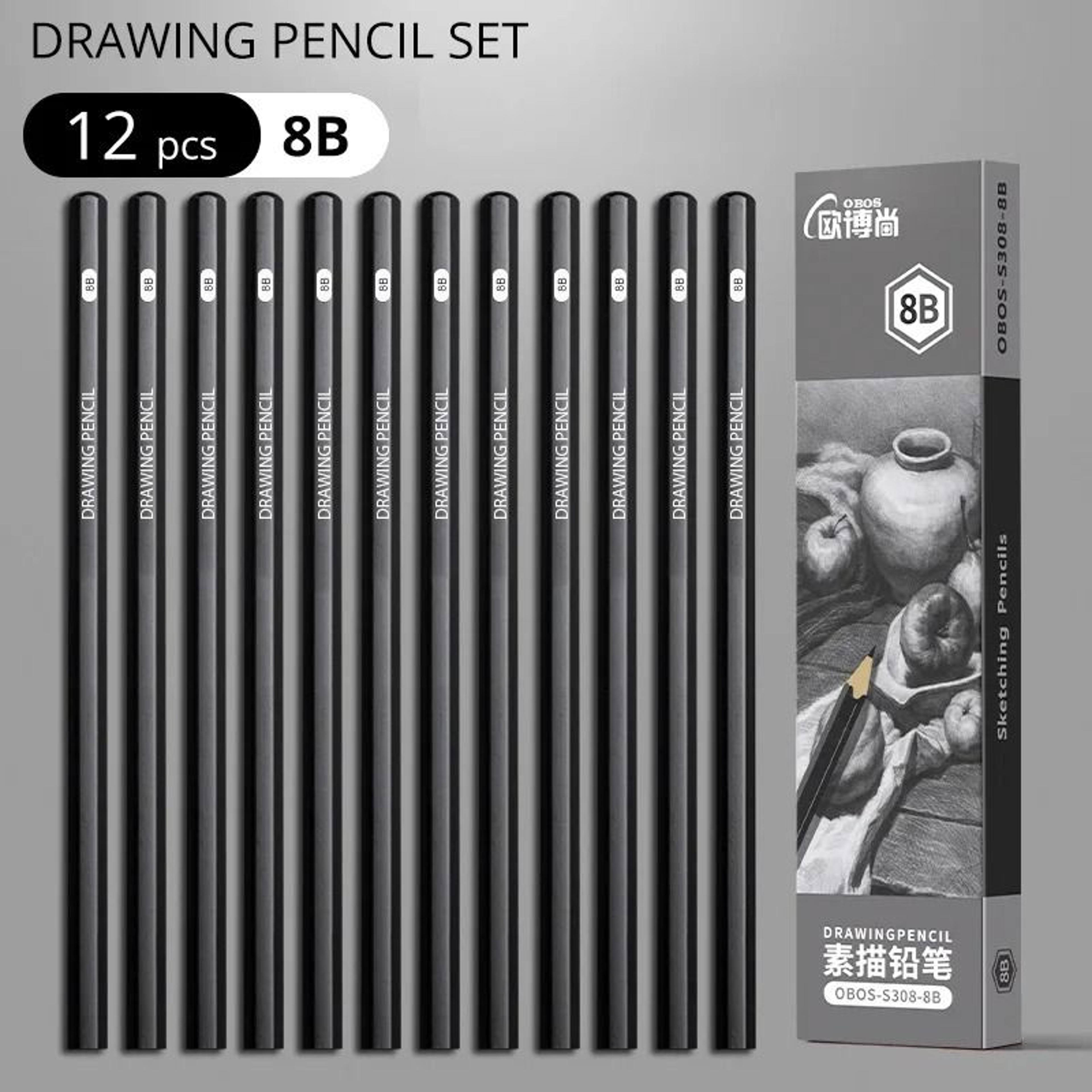Professional MultiGrade Graphite  Charcoal Sketching Pencil Set 15
