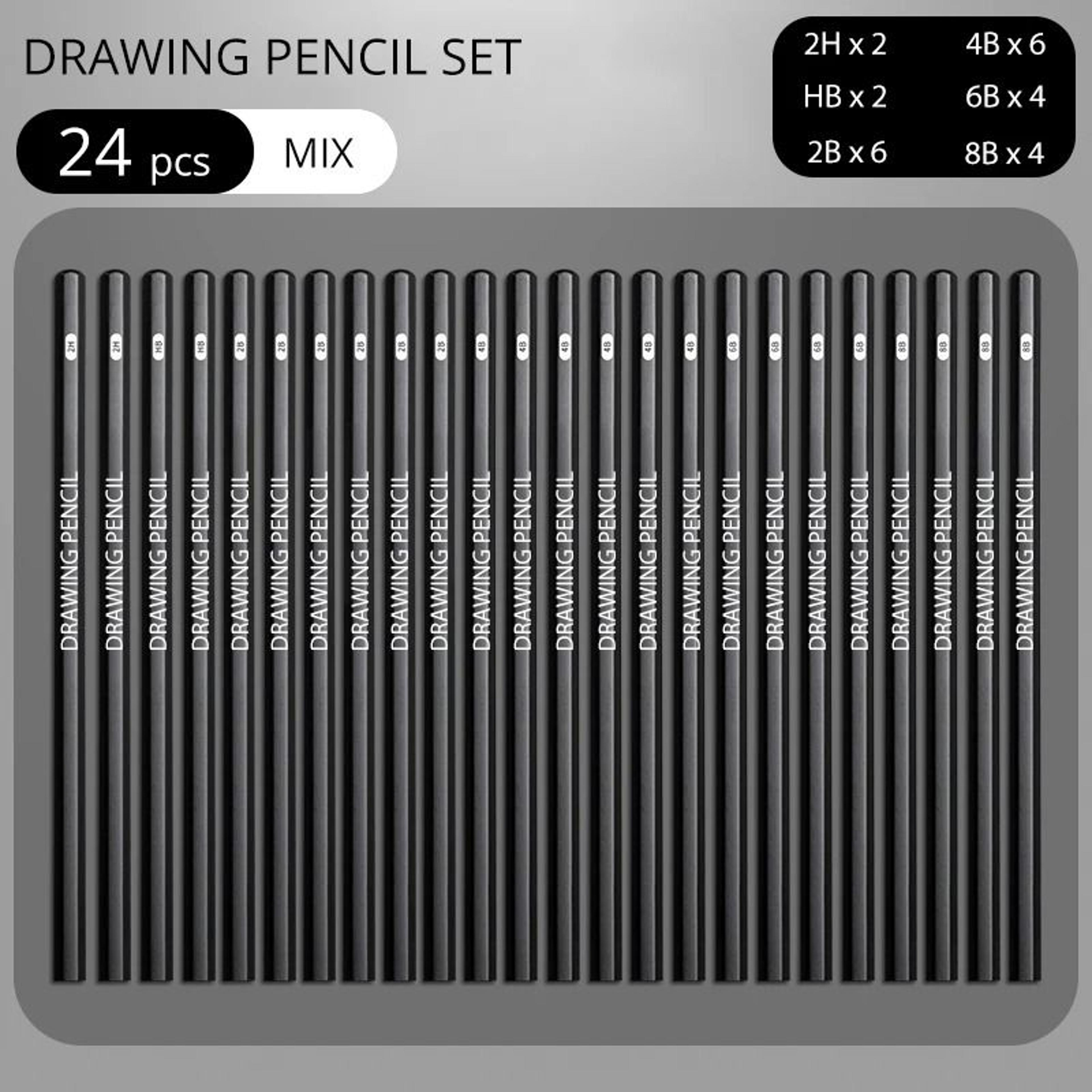 Professional MultiGrade Graphite  Charcoal Sketching Pencil Set 19