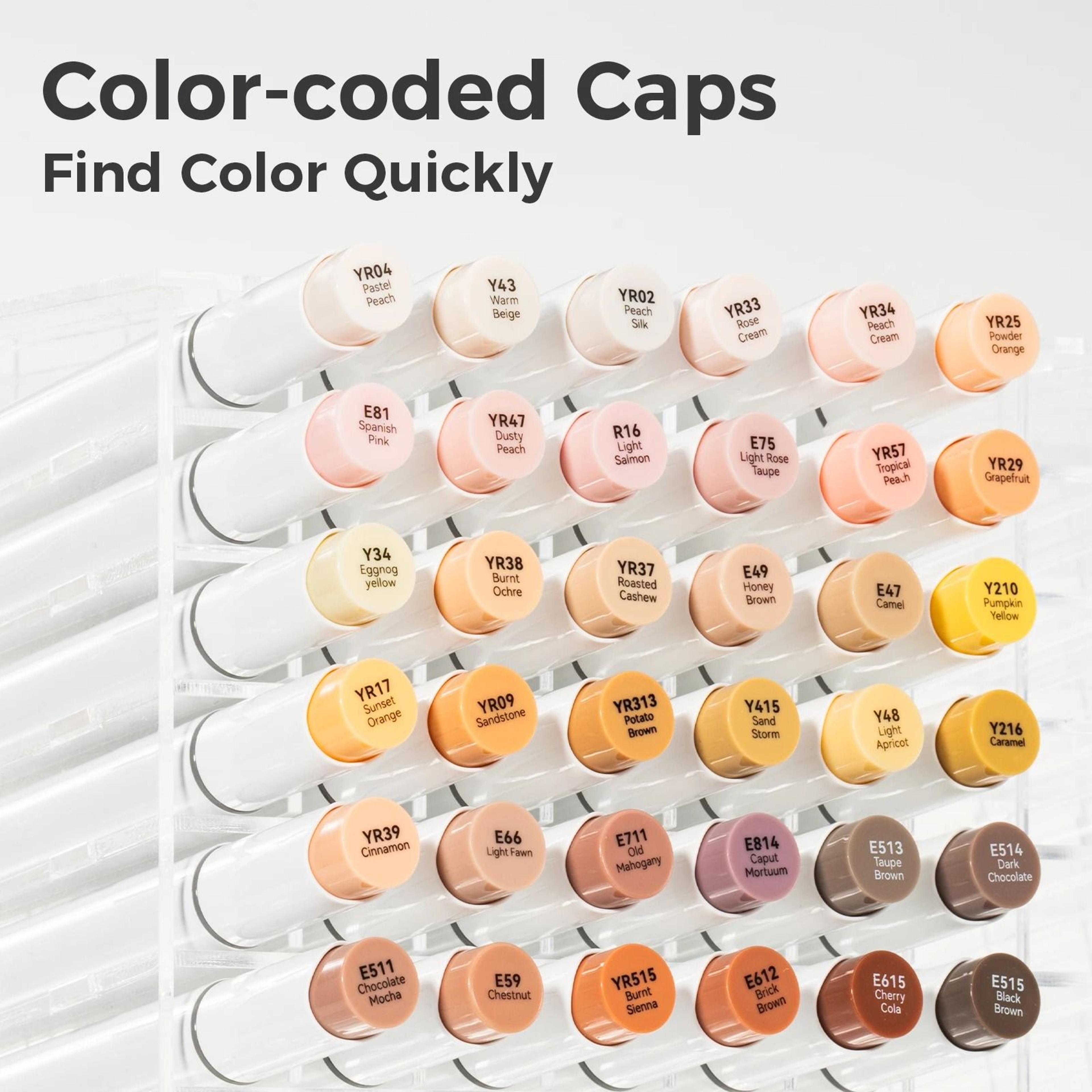 Ohuhu Honolulu 36 Skin Tone Marker Set  Refillable Professional Portrait Markers 3