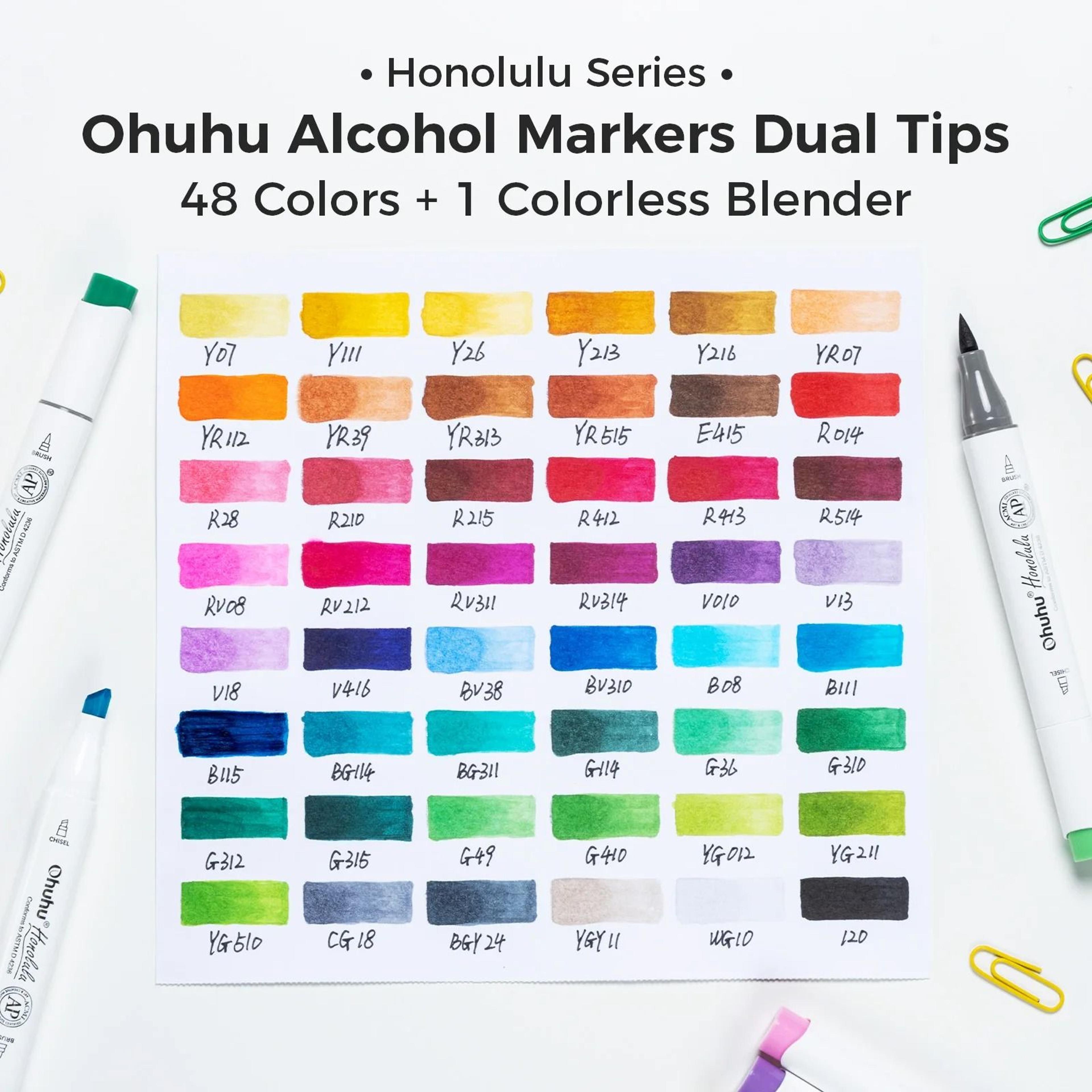 Ohuhu Honolulu 48Color Essential Marker Set  Refillable Alcohol Art Markers 5