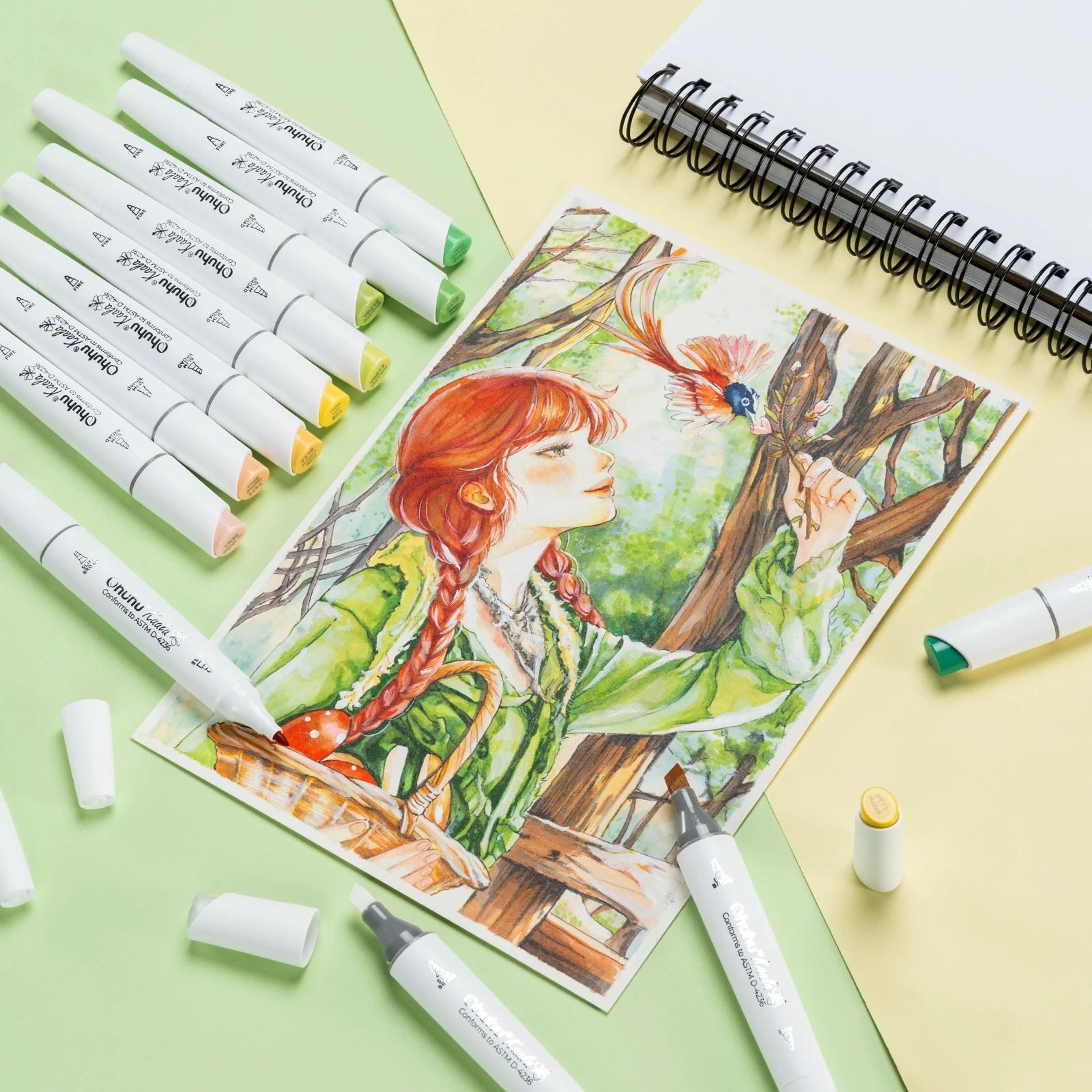 Ohuhu Kaala Professional Art Marker Set  Dual Tip Refillable Alcohol Markers 1