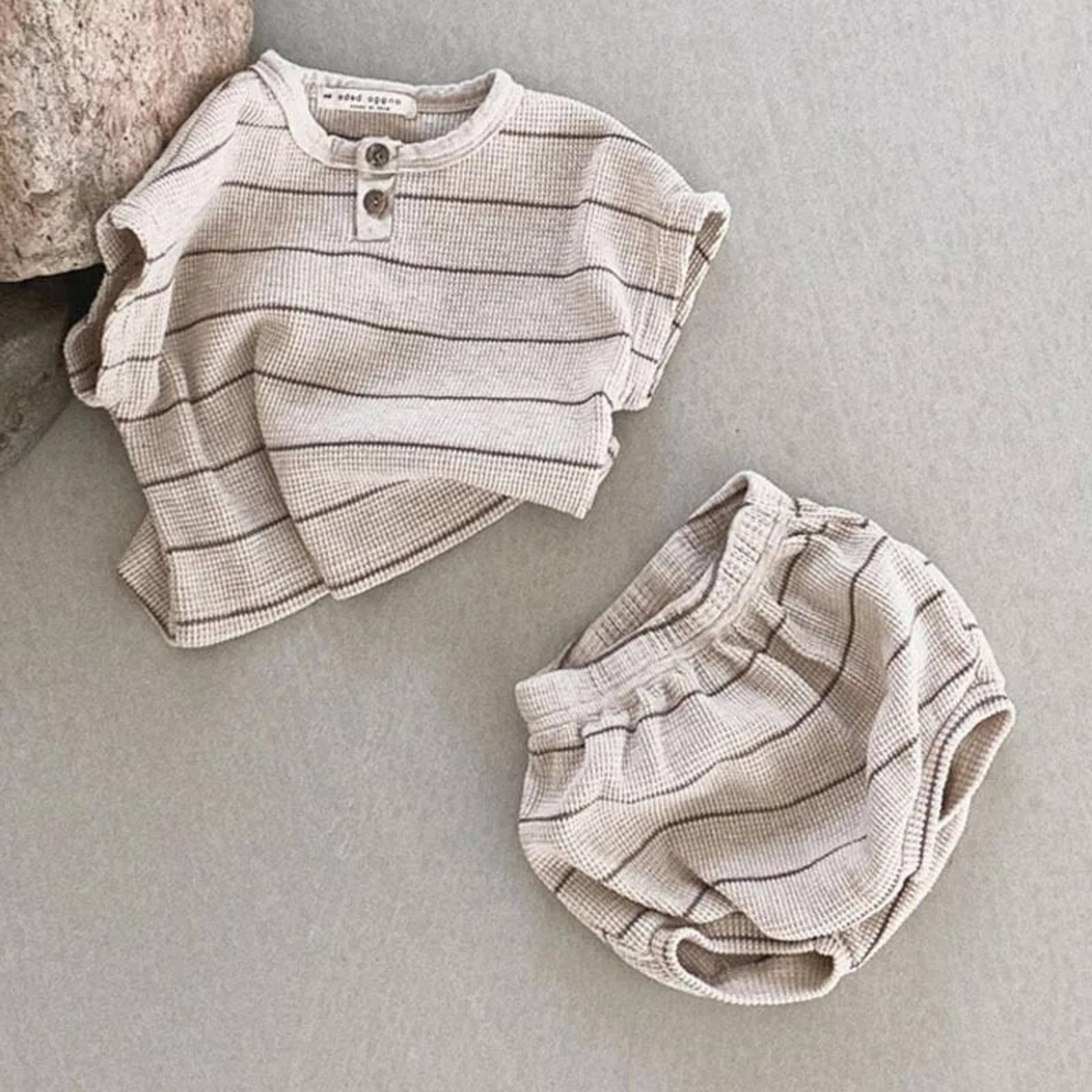 summer striped infant tee & bloomer set - 2-piece toddler comfort suit