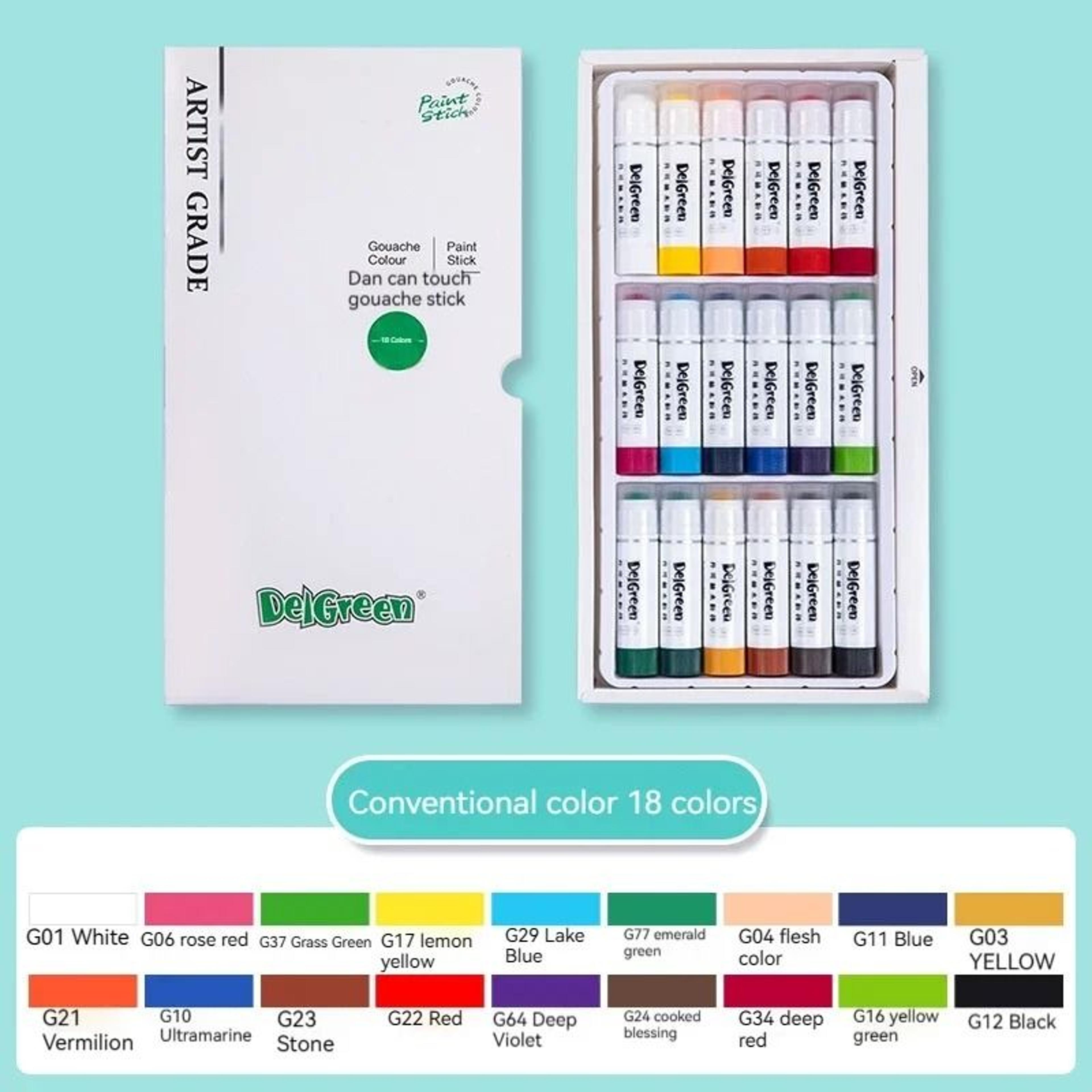 Artist Series Soft Solid Gouache Paint Sticks  Washable NonToxic Drawing Pastels 8