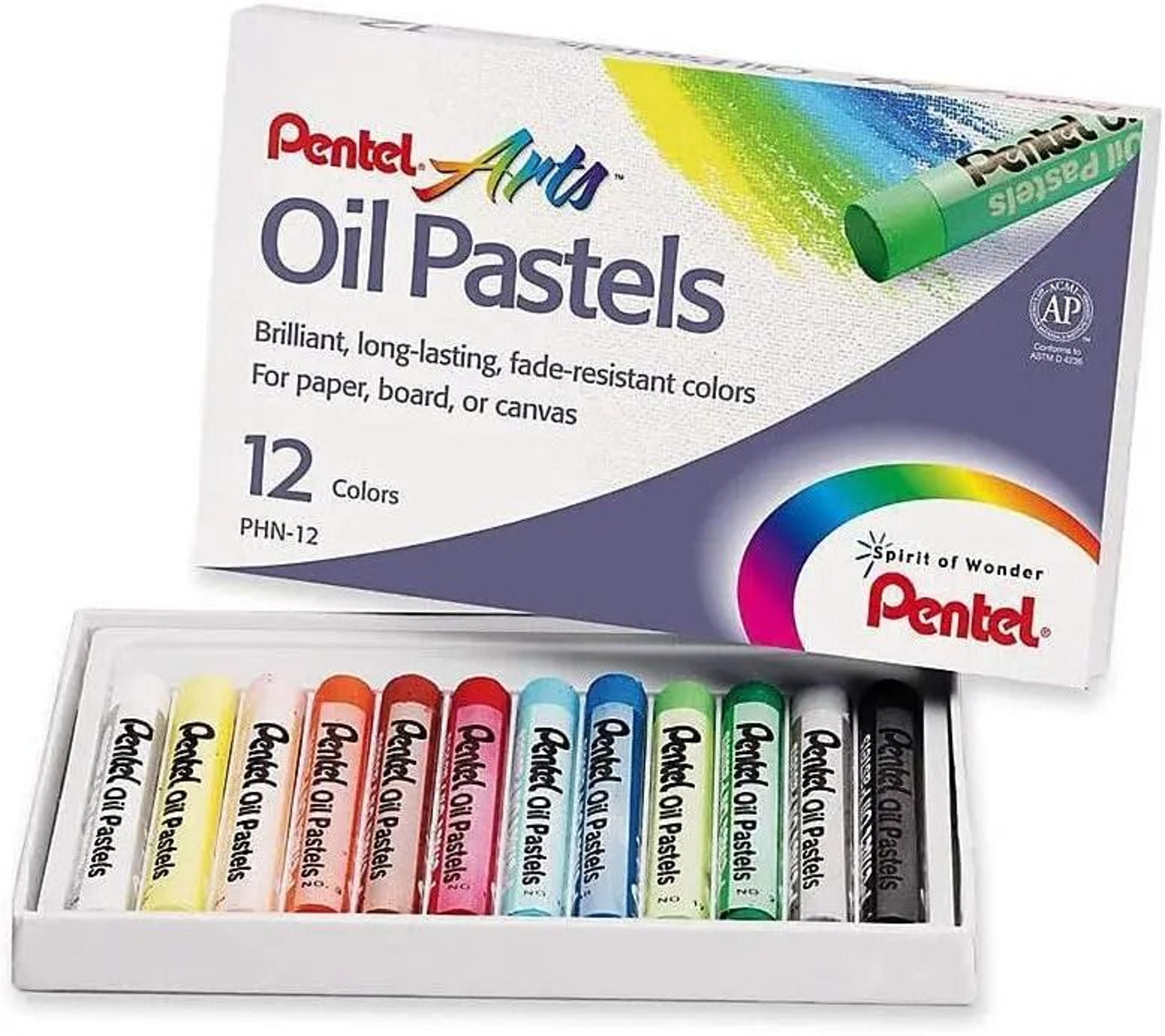 Pentel Arts Professional Oil Pastel Set  Brilliant Assorted Colors PHN Series 8