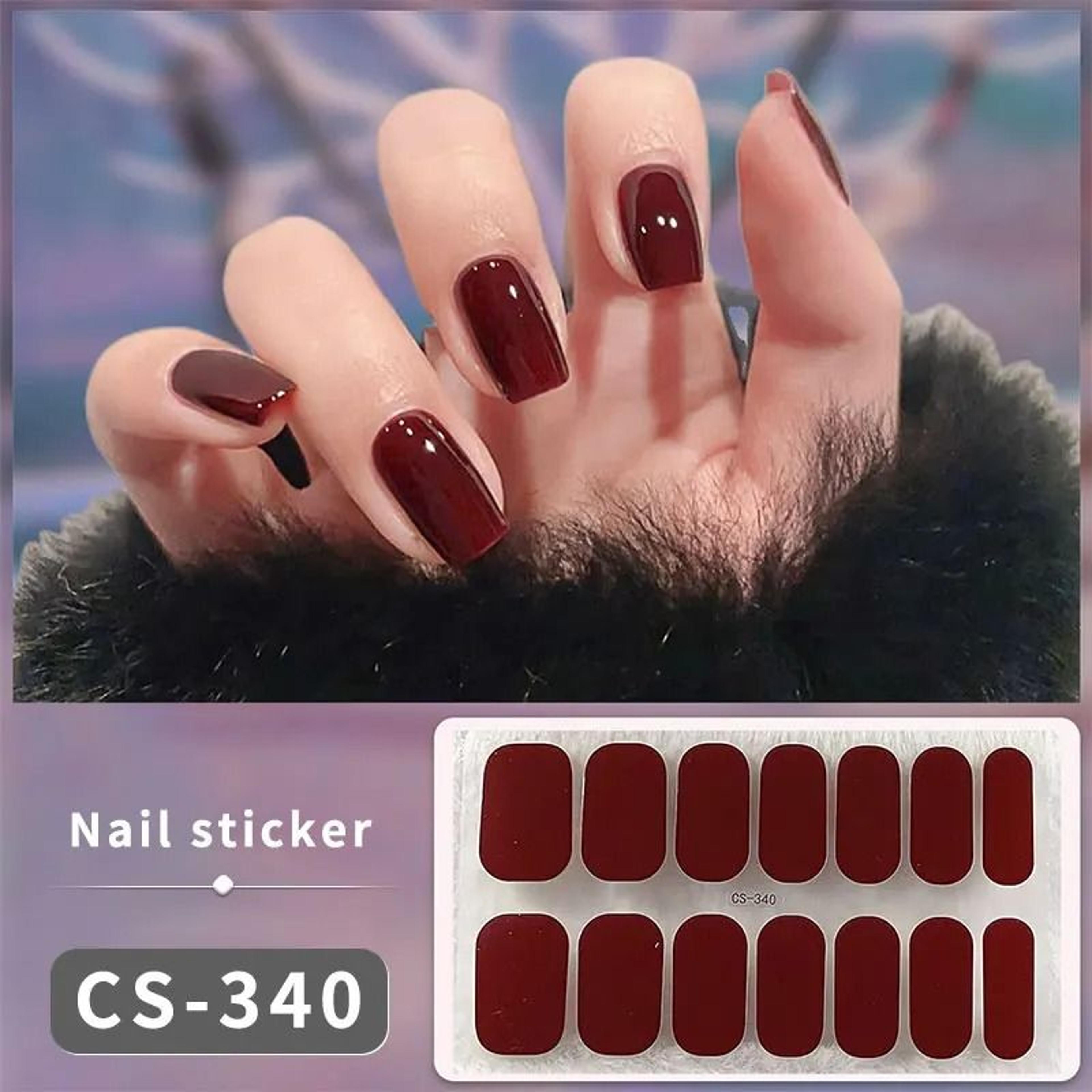 Semi Cured Nail Wrap Gradient Multi Color Solid Gel Full Cover Slider Self Adhesive Nail Decal 11