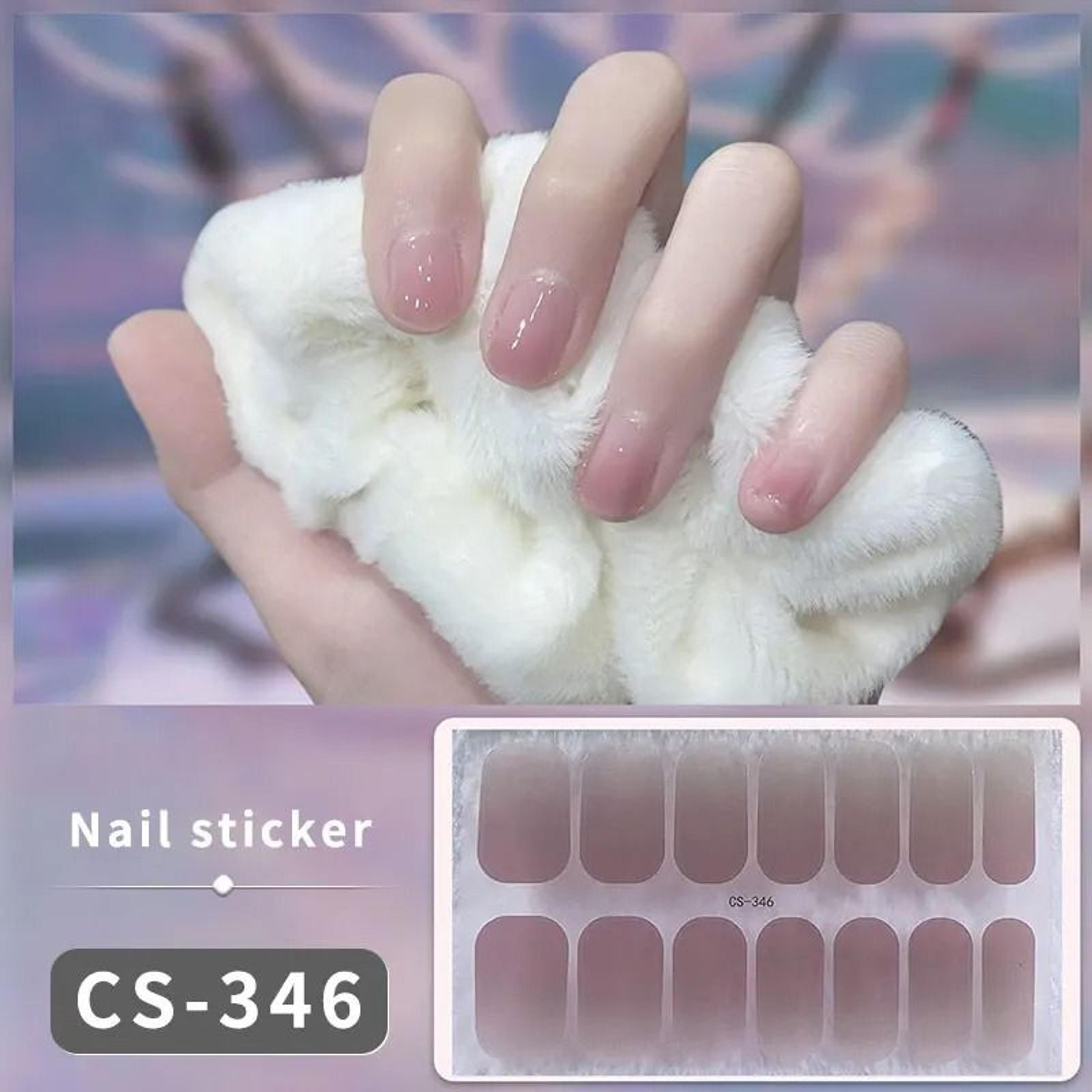 Semi Cured Nail Wrap Gradient Multi Color Solid Gel Full Cover Slider Self Adhesive Nail Decal 22