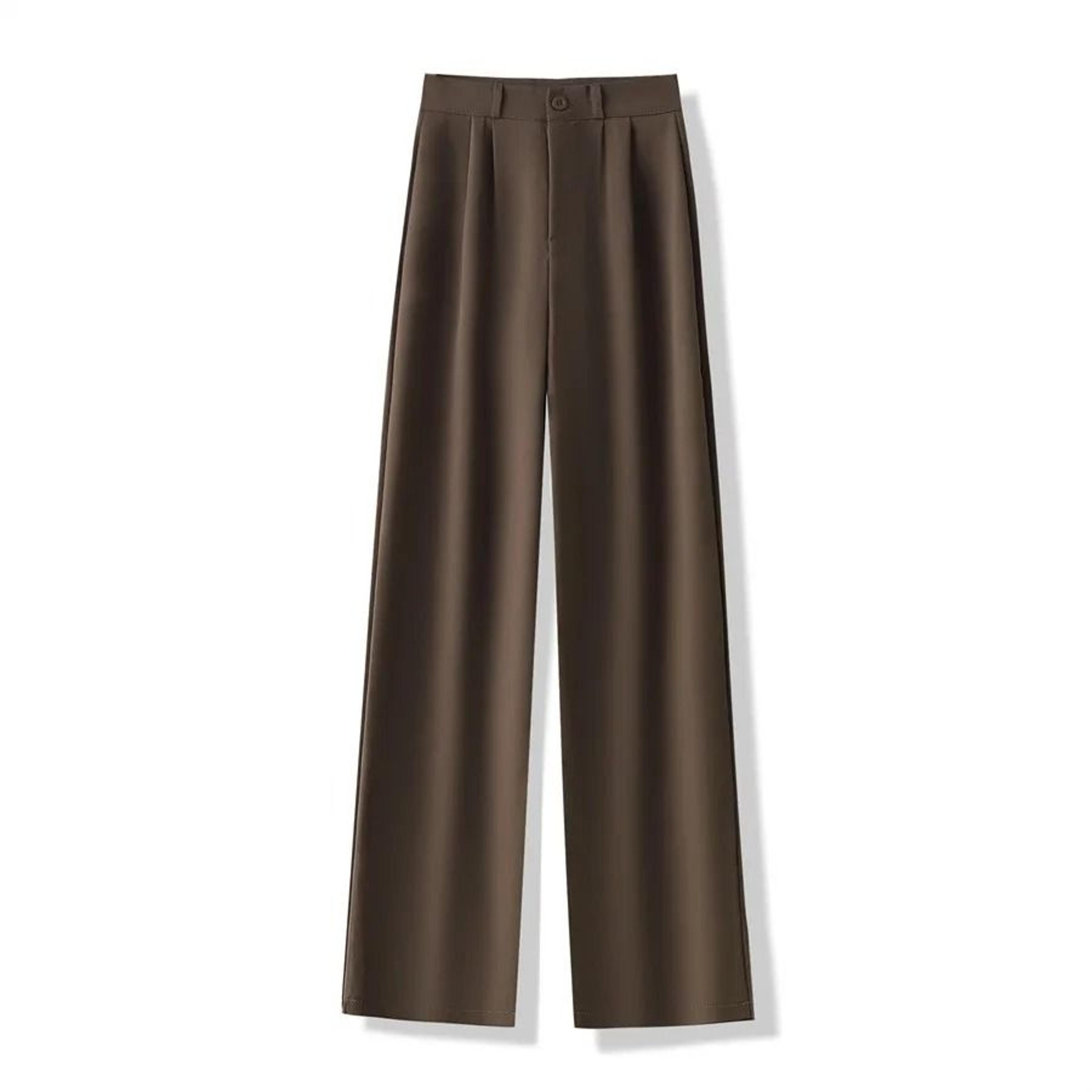 2024 High Waist Womens Suit Pants Straight Office Ladies Fashion Loose Suit Trousers 9
