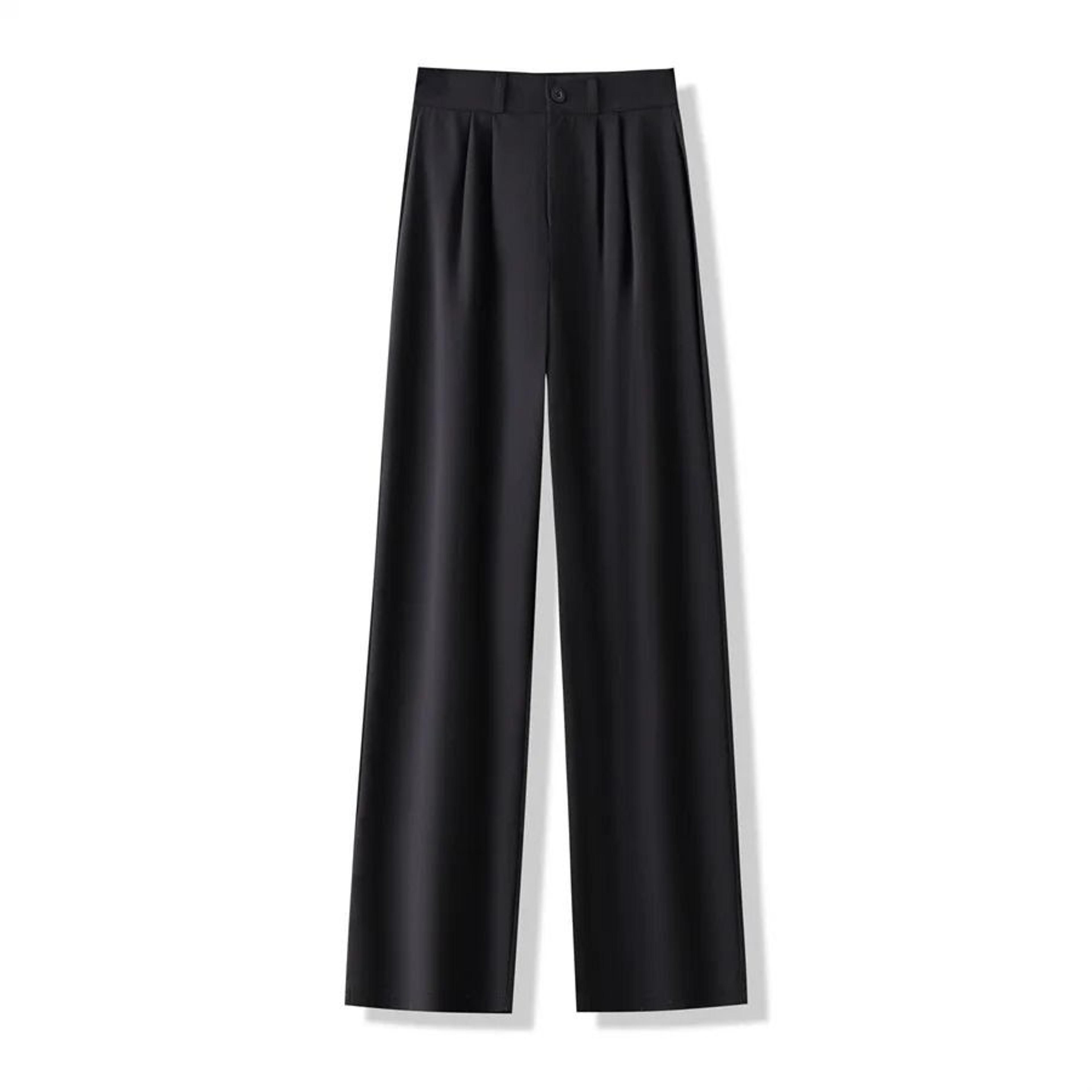 2024 High Waist Womens Suit Pants Straight Office Ladies Fashion Loose Suit Trousers 7