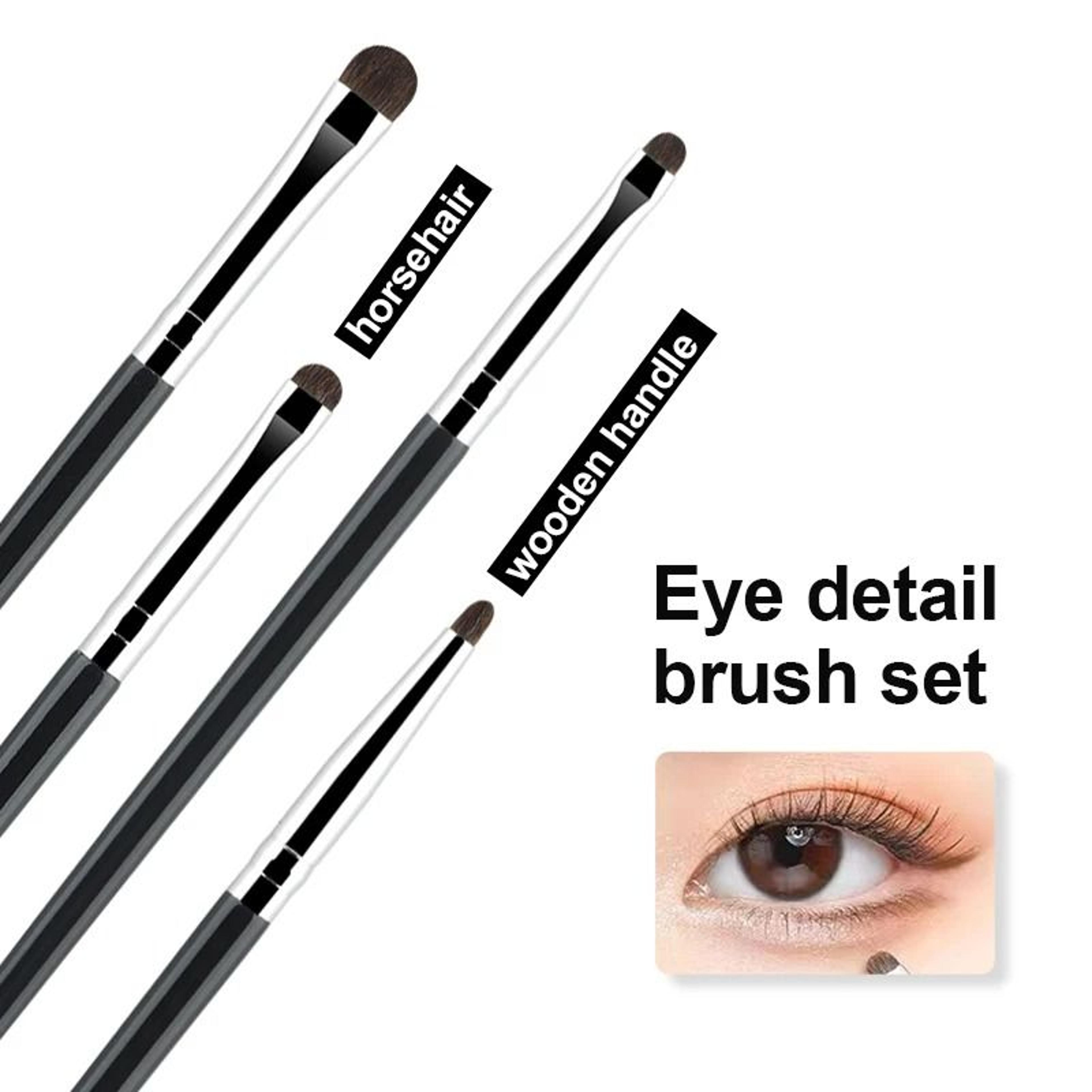 4pcs professional eye makeup brush set fine detail eyeliner smudge concealer pony hair tool kit