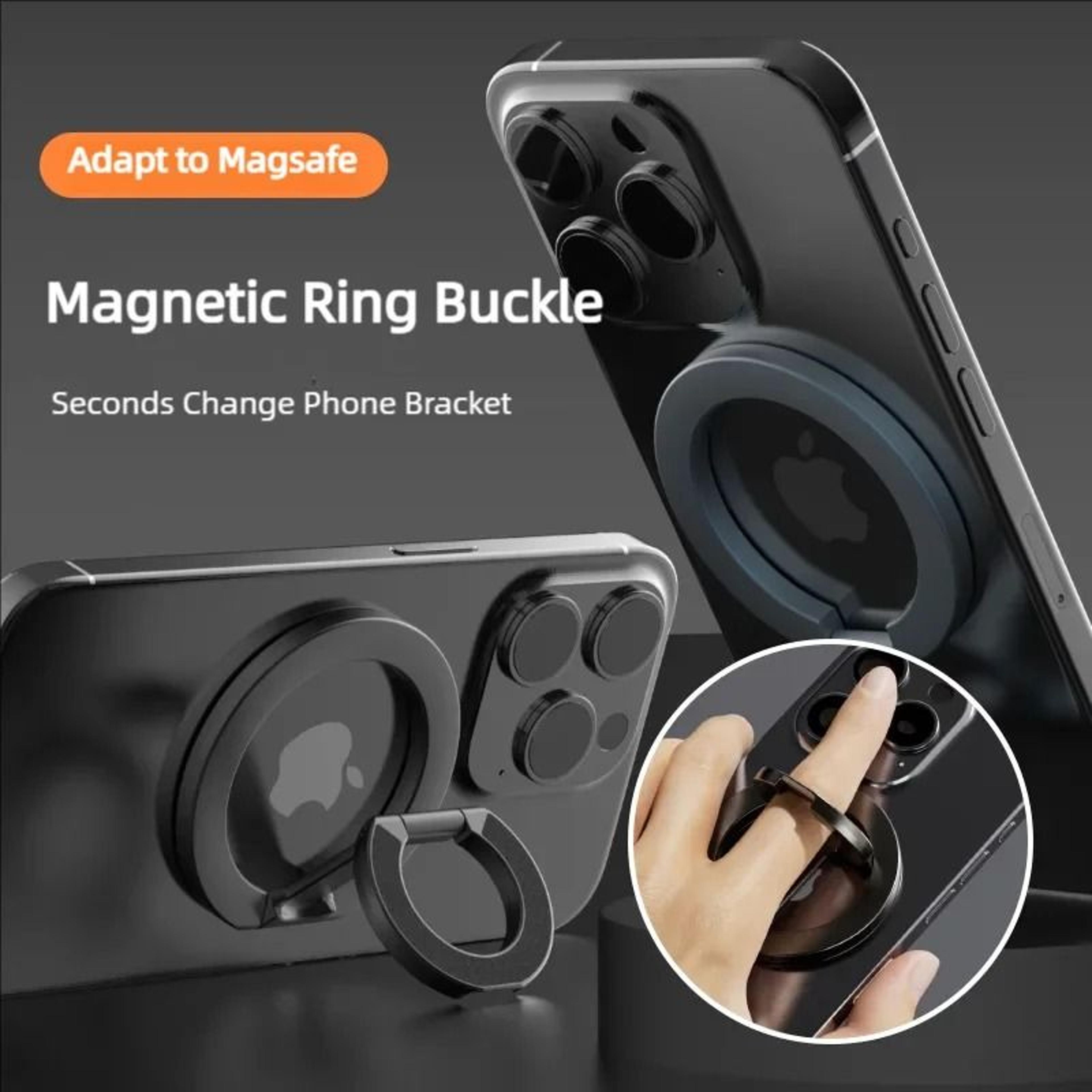 DoubleSided Magnetic Phone Ring Holder For MagSafe MultiAngle Foldable Grip Stand 0