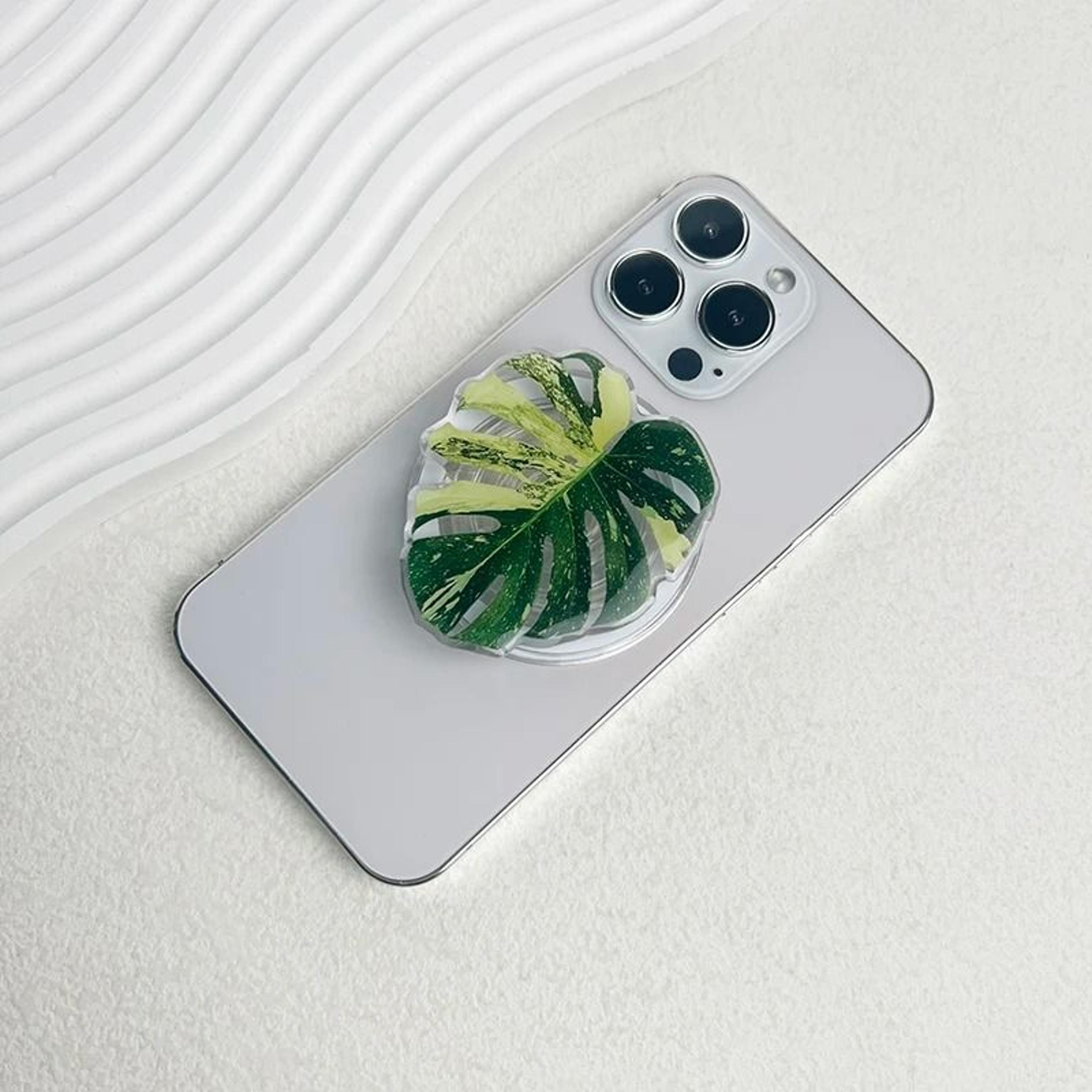 Popular Plant Leaf Magnetic Folding Mobile Phone Grip Holder For MagSafe IPhone  Samsung 9