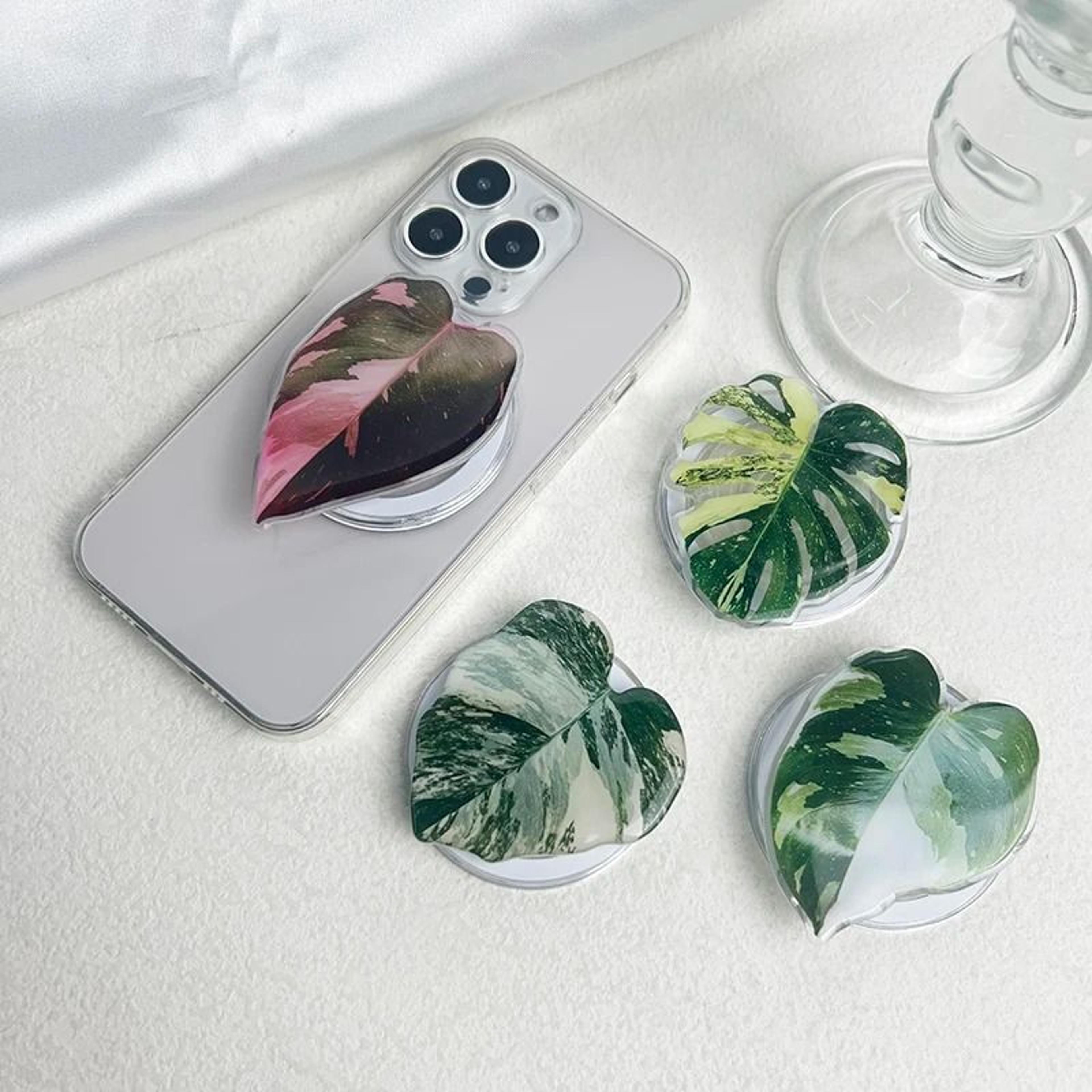 Popular Plant Leaf Magnetic Folding Mobile Phone Grip Holder For MagSafe IPhone  Samsung 3